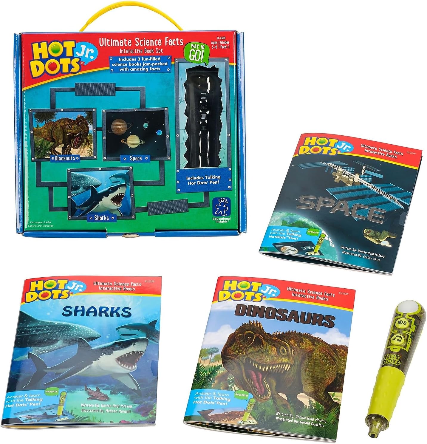 Educational Insights Hot Dots JR. Ultimate Science Facts Interactive Book Set With Pen