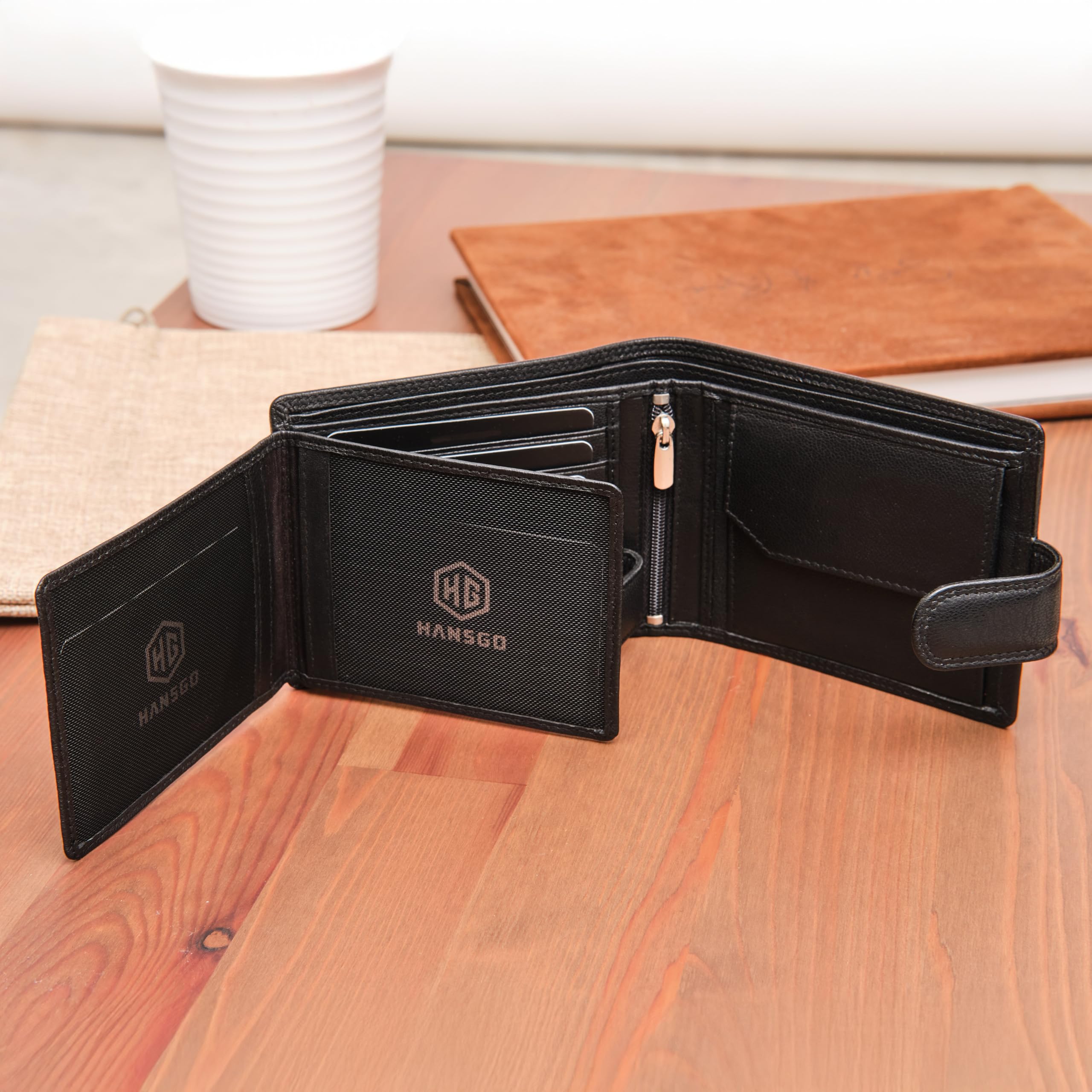 HansGo Carteras para Hombre Piel - Monedero con Estilo - Cartera Hombre Hecha a Mano Cuero Auténtico - Billeteras con RFID - La Cartera Cómoda - Wallets for Men - Regalos Originales.