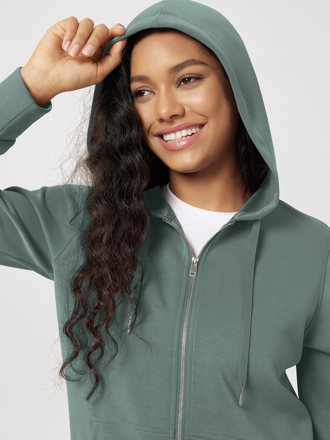 ODODOS Women's Modal Soft Full-Zip Hoodies Casual Relaxed Fall Outfit Hooded Jacket with Pockets