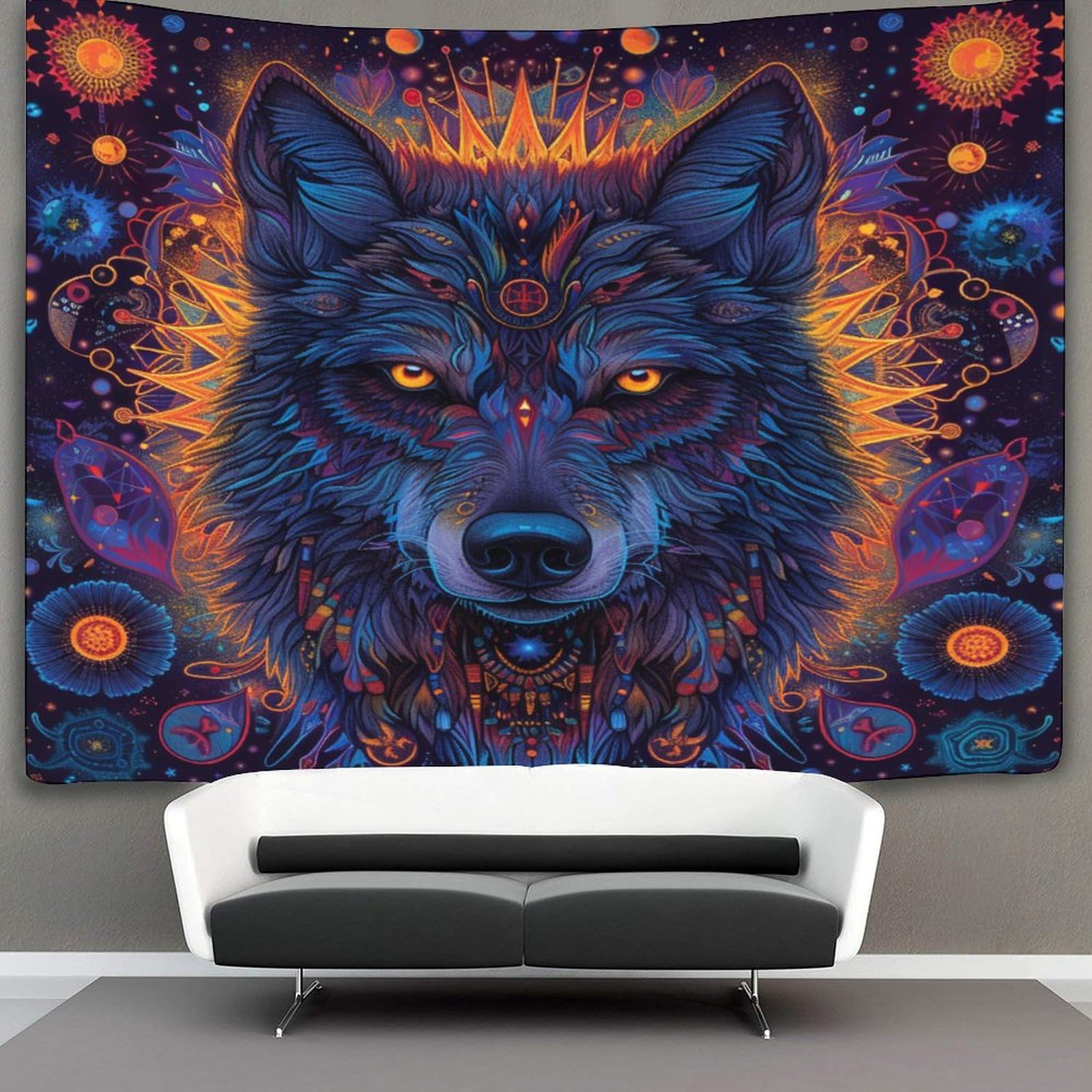 CTAMM Wolf Animal Theme Tapestry Wall Hanging,wildlife Tapestry for Bedroom Aesthetic,Tapestries Wall Art Aesthetic Tapestry Home Decorationfor Living Roombedroom 150cmx200cm