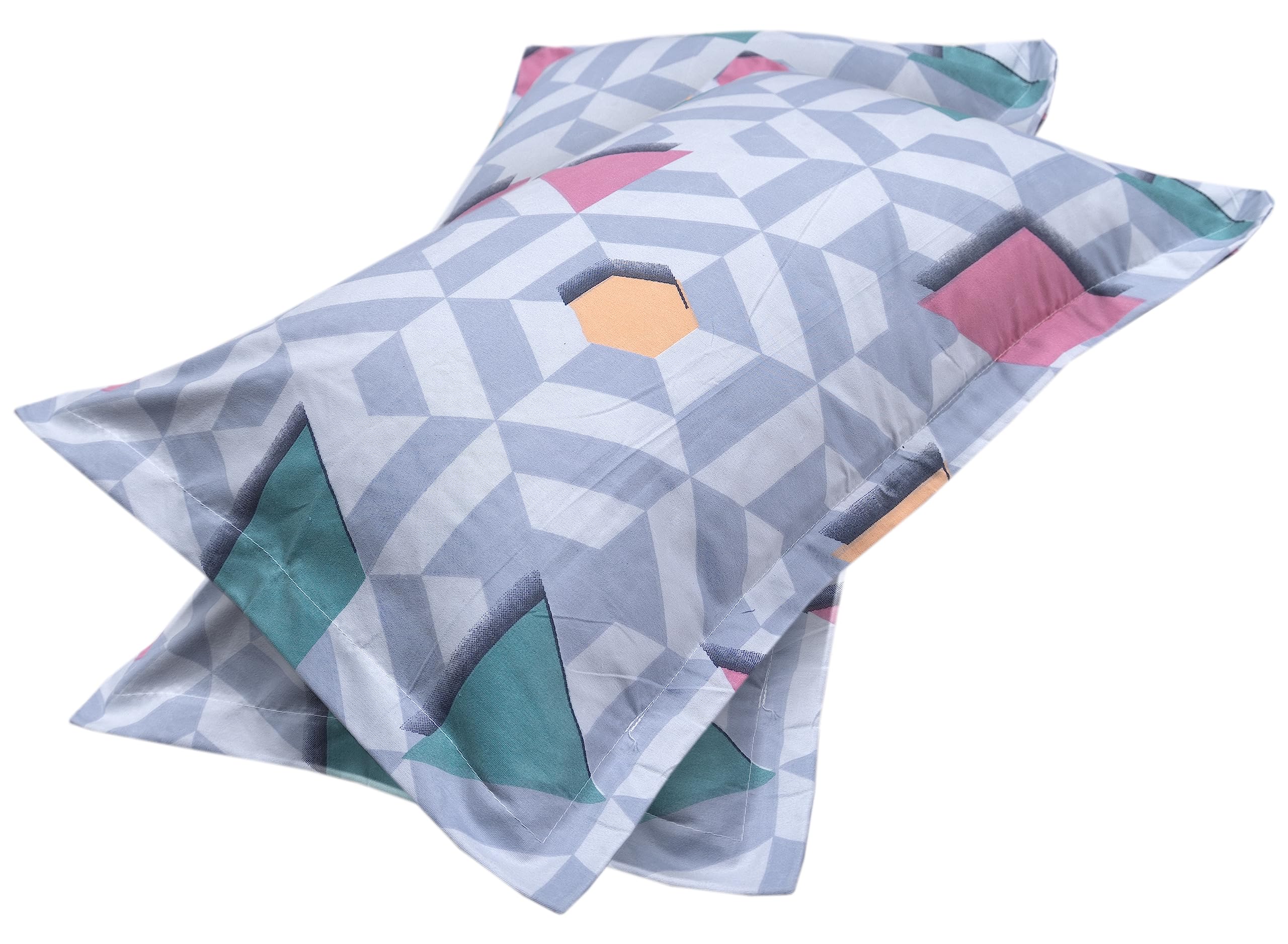 Aazeem Cotton Pillow Cover Set | 2 Pcs | Pillow Case Set | 18 x28 inches | Grey Color|