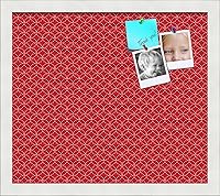 Vista 367 de PinPix Tablero de anuncios de corcho de 12 x 12 pulgadas. Este tablero decorativo enmarcado viene con diseño de círculos B W y un marco blanco