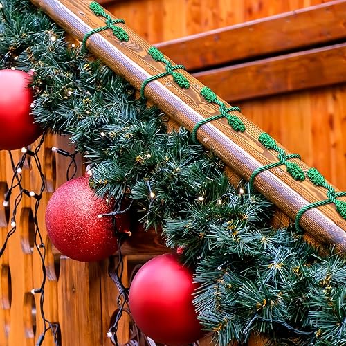 Miniatura 4 de Riakrum Juego de 10 guirnaldas decorativas de Navidad de 20 pulgadas y 16 pulgadas para decoración de luces navideñas, pancartas, escaleras,