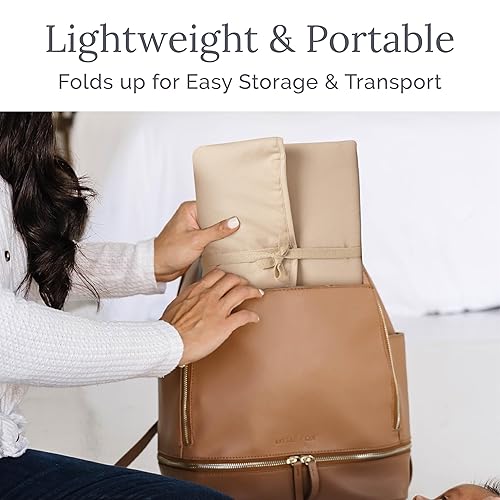 Miniatura 7 de Natemia Cambiador de pañales portátil para bebé, algodón percal Oeko-TEX, cambiador reutilizable para bebé, flexible y plegable para viajes, lavable