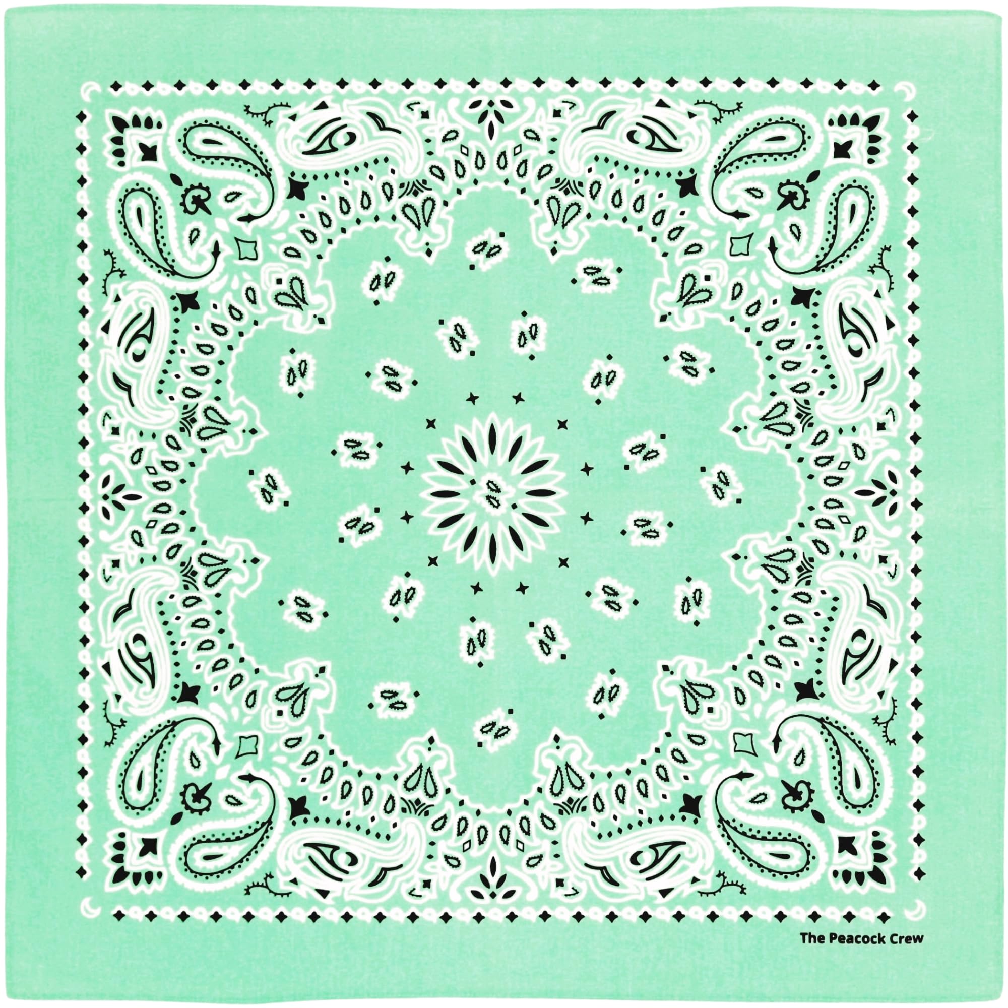 The Peacock Crew Premium Soft Cotton Designer Bandana for Men and Women 22x22 in