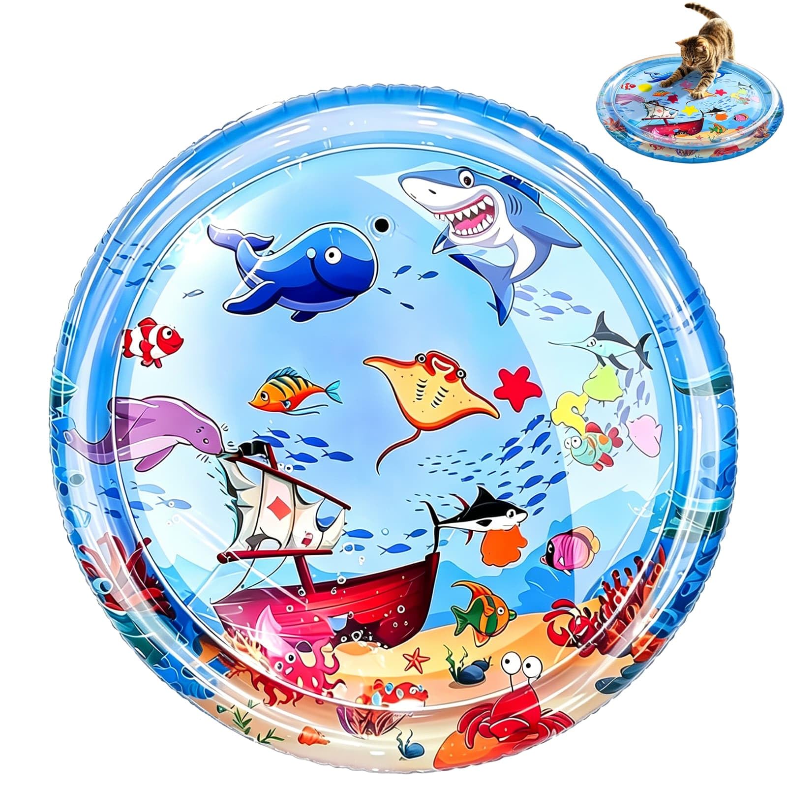 Water Sensor Play Mat, Large Inflatable Sensory Toy (100cm x 100cm)