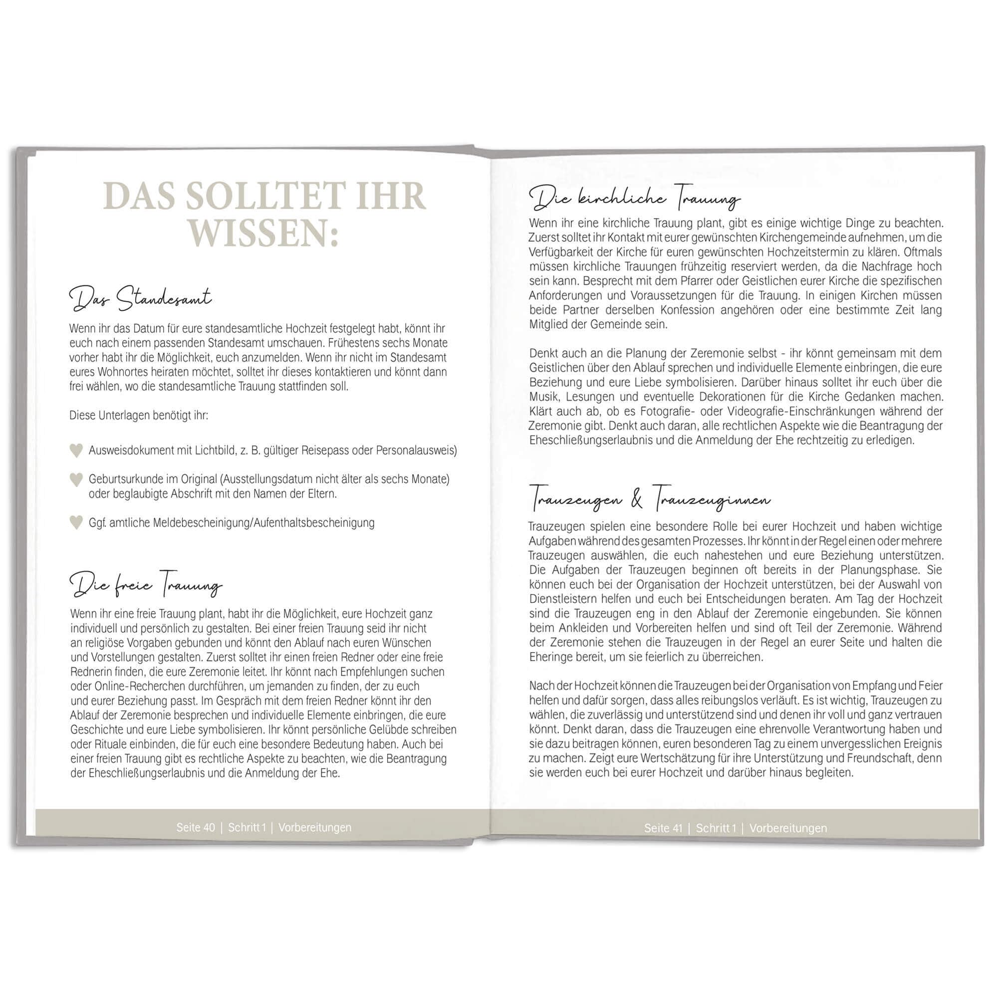LEAF & GOLD® Hochzeitsplaner – Liebevoll gestaltet, 180 Seiten, Hardcover mit Buchverschluss, Inkl. Stickerbogen, Made in Europe, 17 x 24 cm
