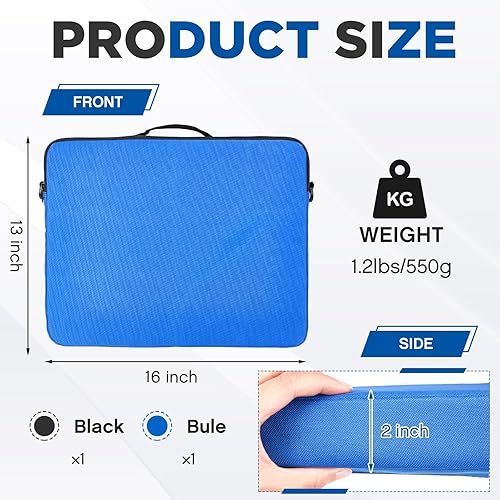 Miniatura 3 de Hosuly Asiento de estadio portátil sin respaldo, asientos de estadio para gradas, cojín de asiento ligero con correa para el hombro y portavasos