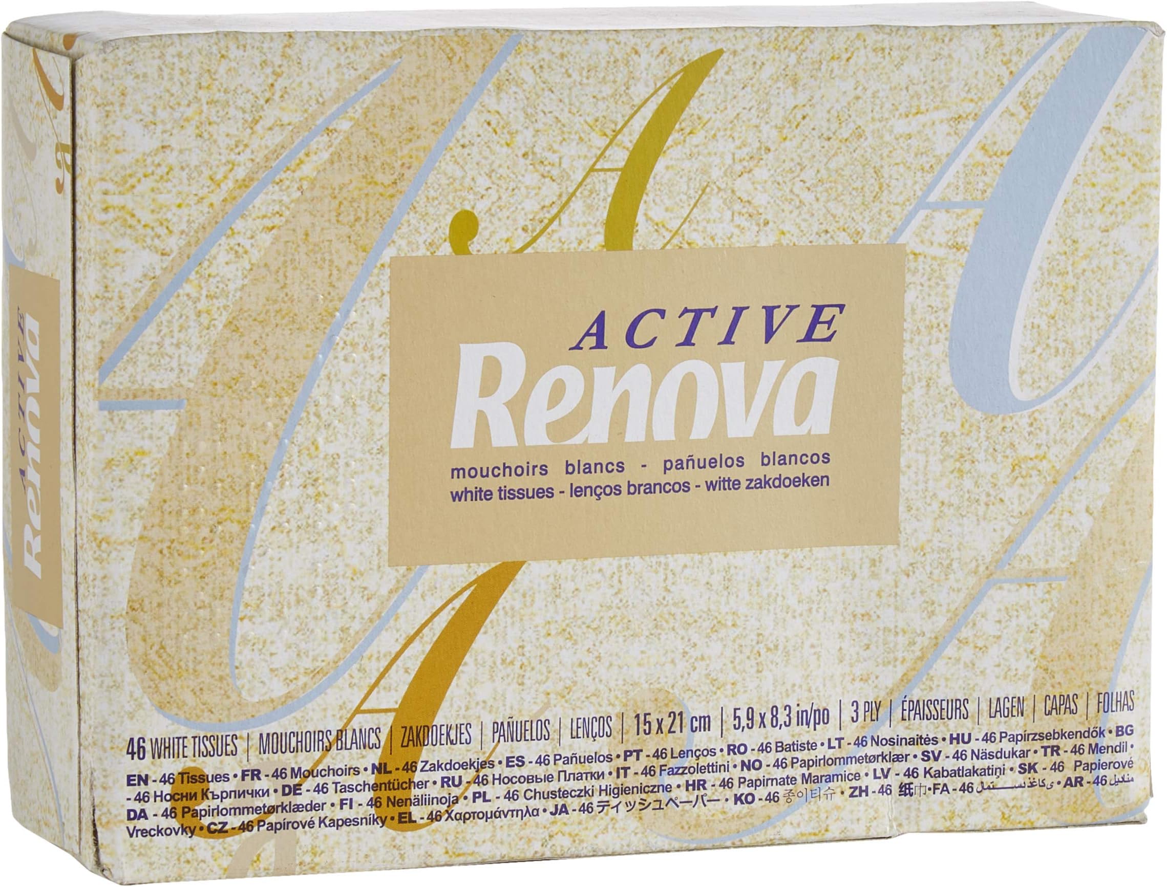 RenovaActive Mini White Facial Tissues - 46 Tissues