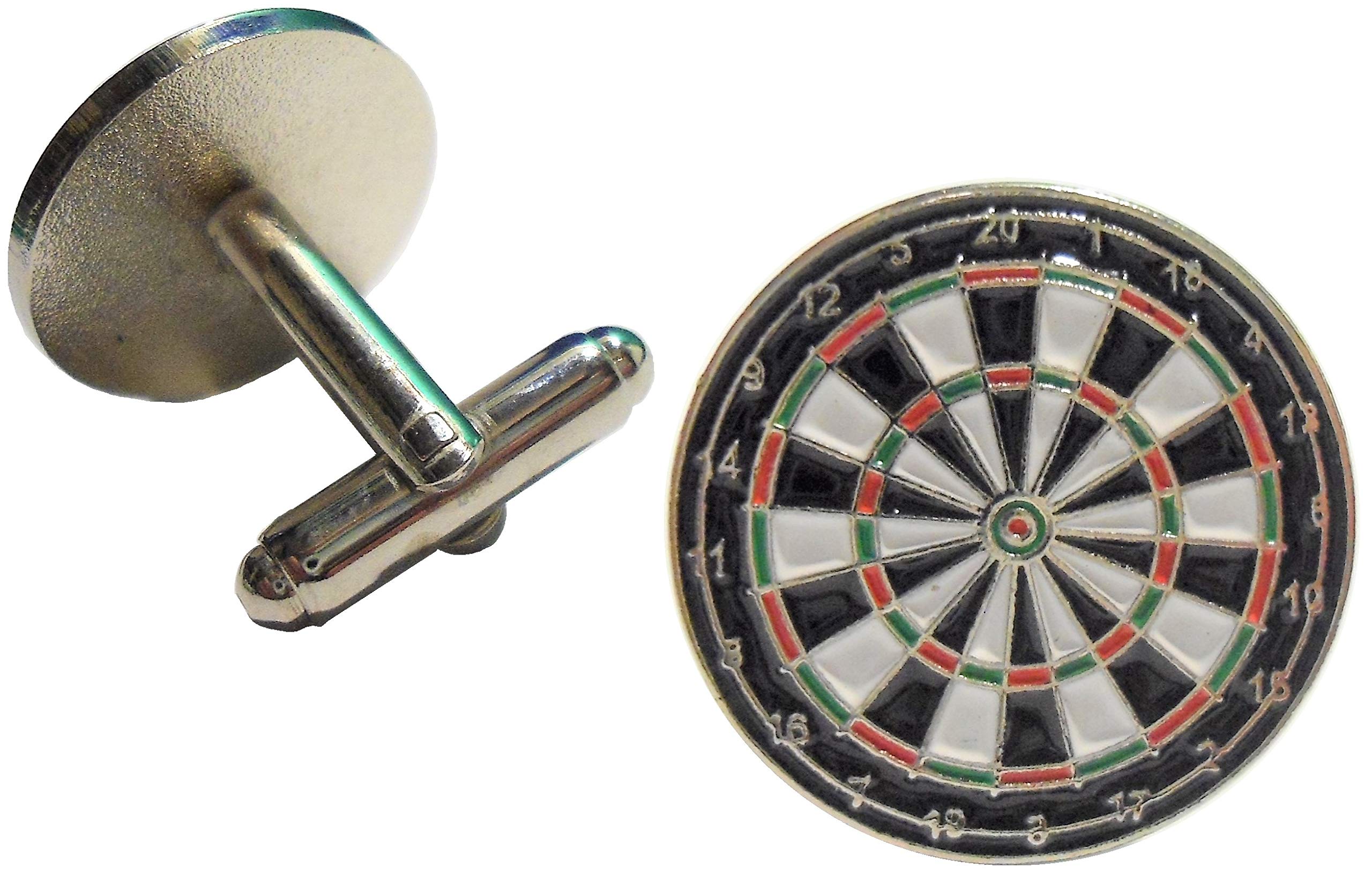 Dartboard Round Dart Board Darts Player Fan Metal Enamel Cufflinks