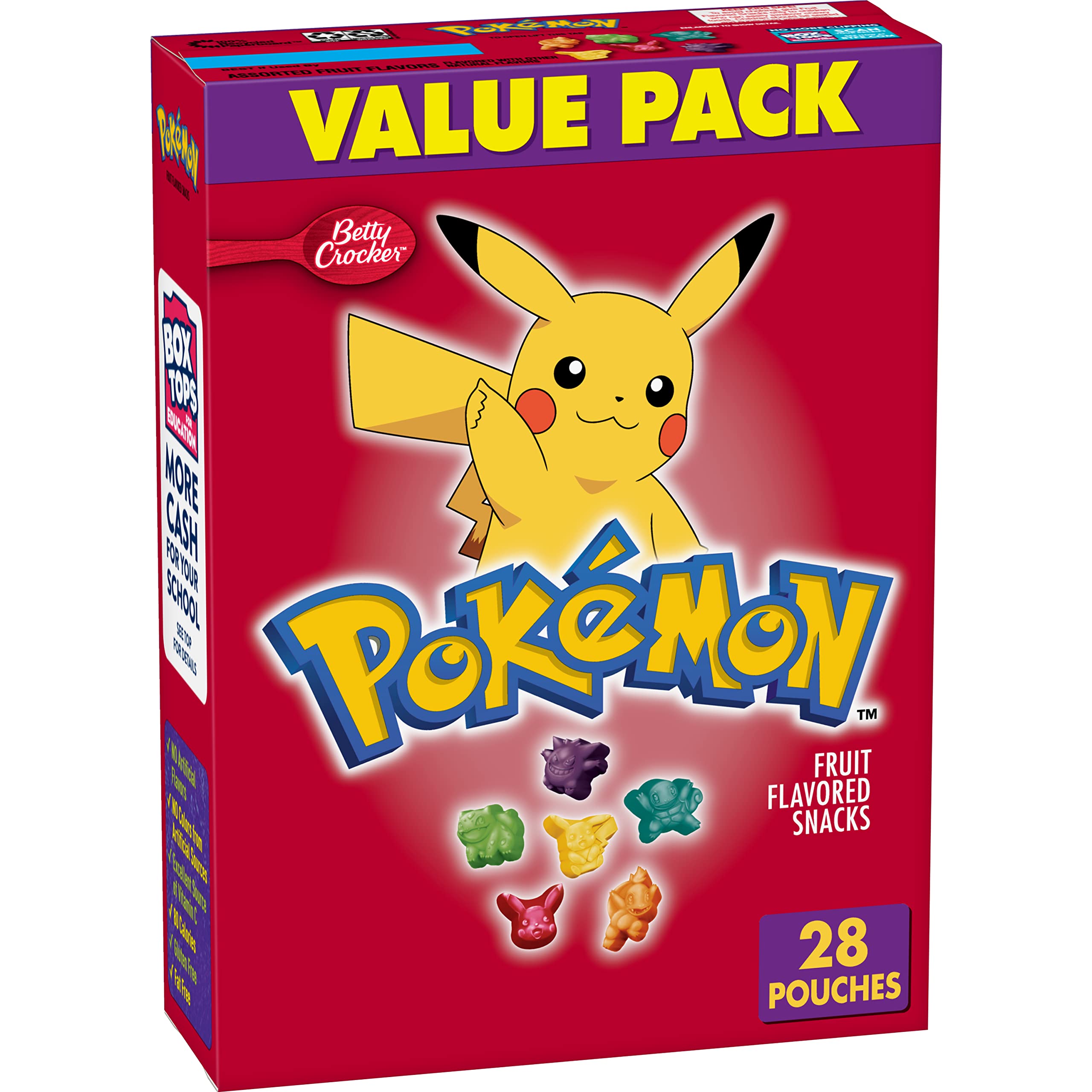 Betty Crocker Fruit Snacks PokemonFruit Flavored Snacks Pouches, 20 ct - 