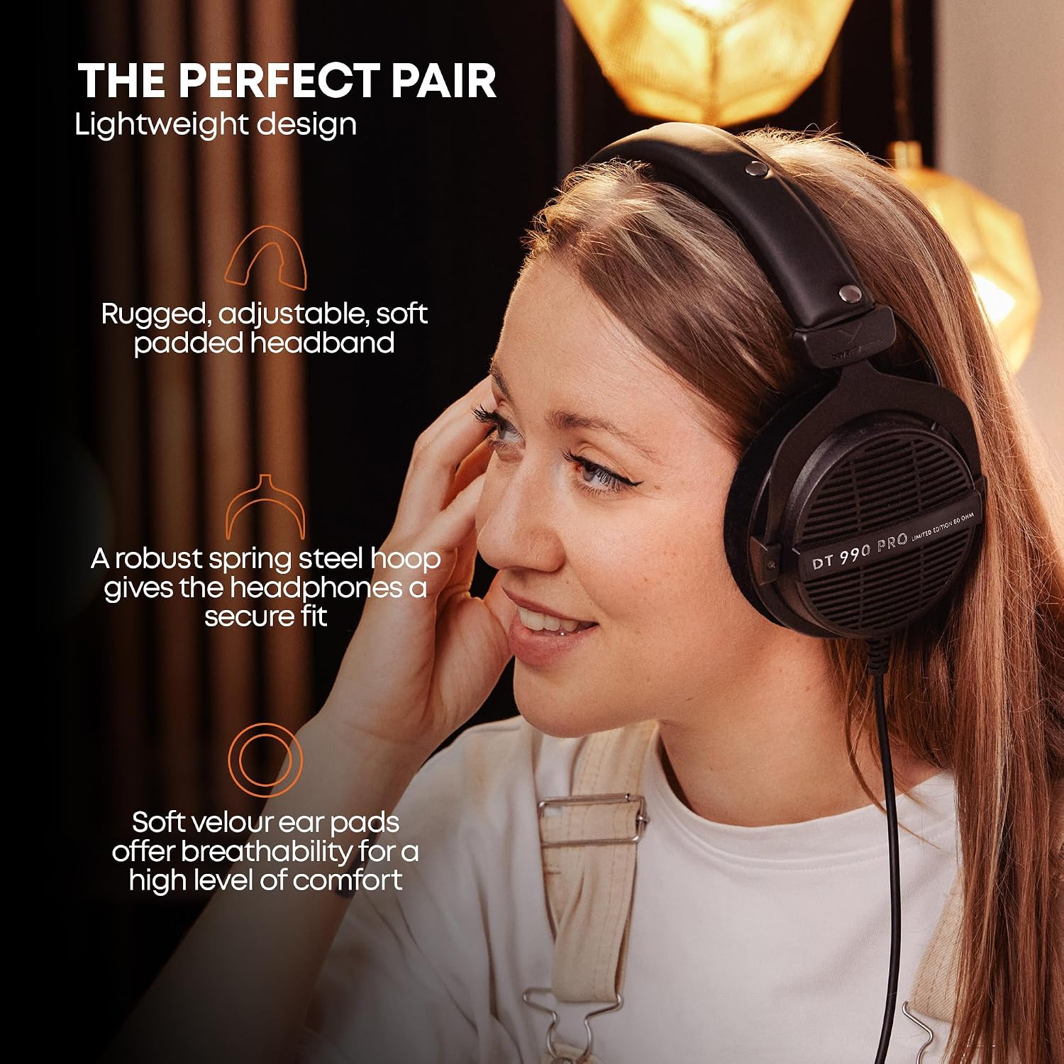beyerdynamic DT 990 PRO Studio Headphones (80 Ohm, Black) image 4