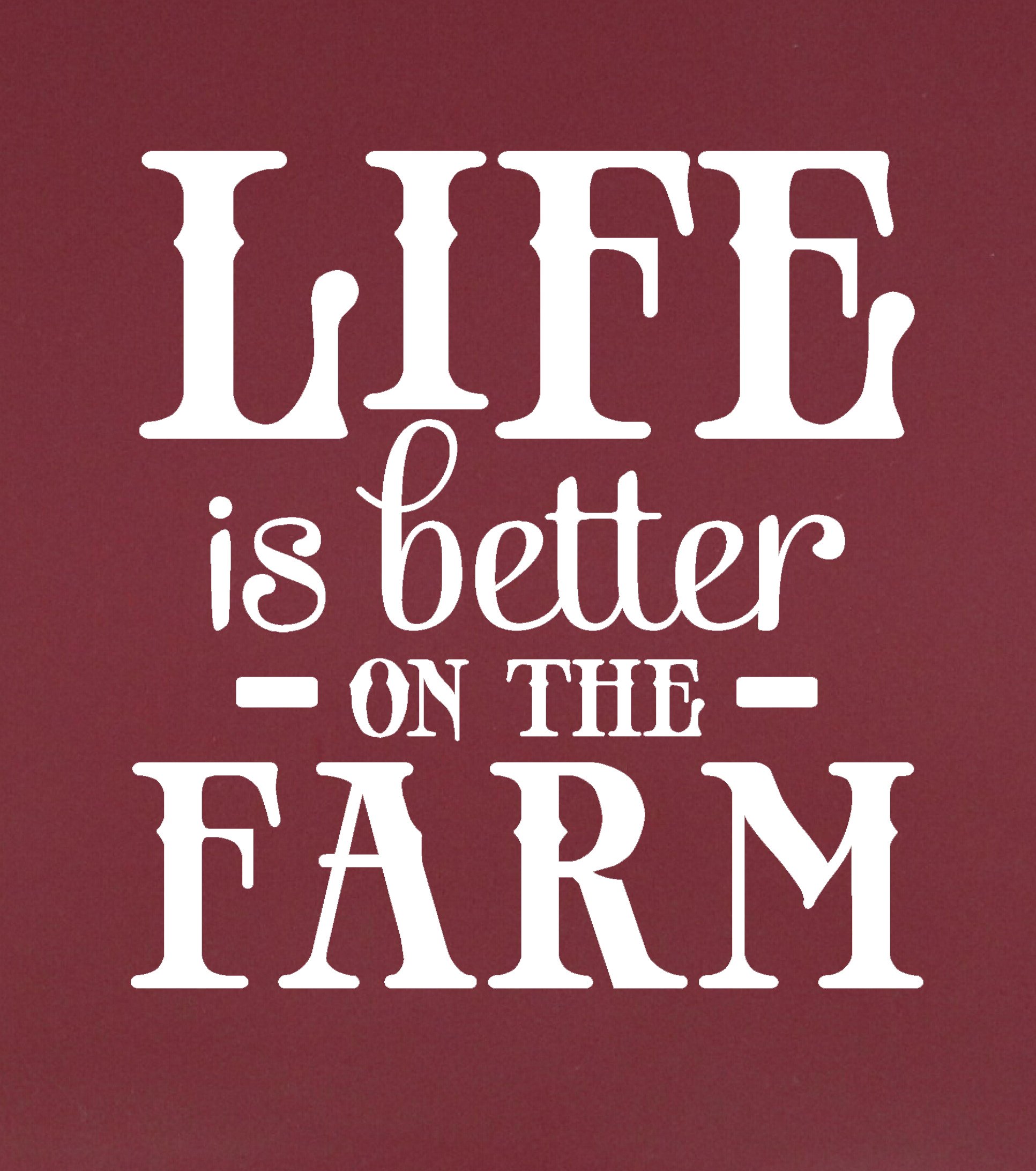 Wall Decor Plus More Life Is Better On The Farm Wall Decal Quote 23x23 White White