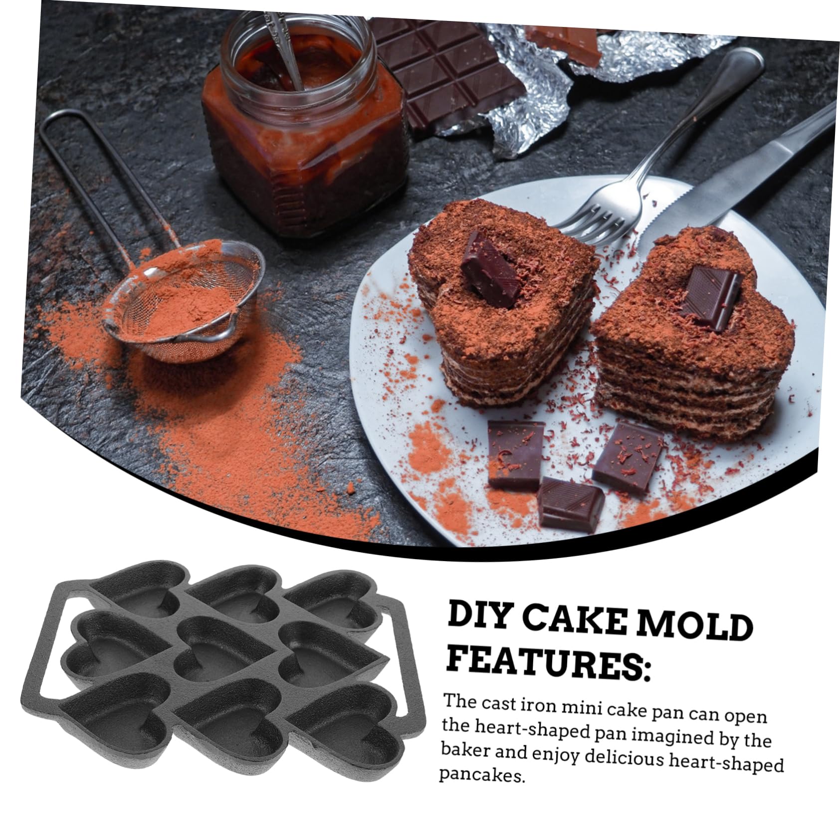 Cabilock Moule à Pâtisserie Forme Cœur Pour Cuisine Dessert Pâtisserie Facile à Utiliser
