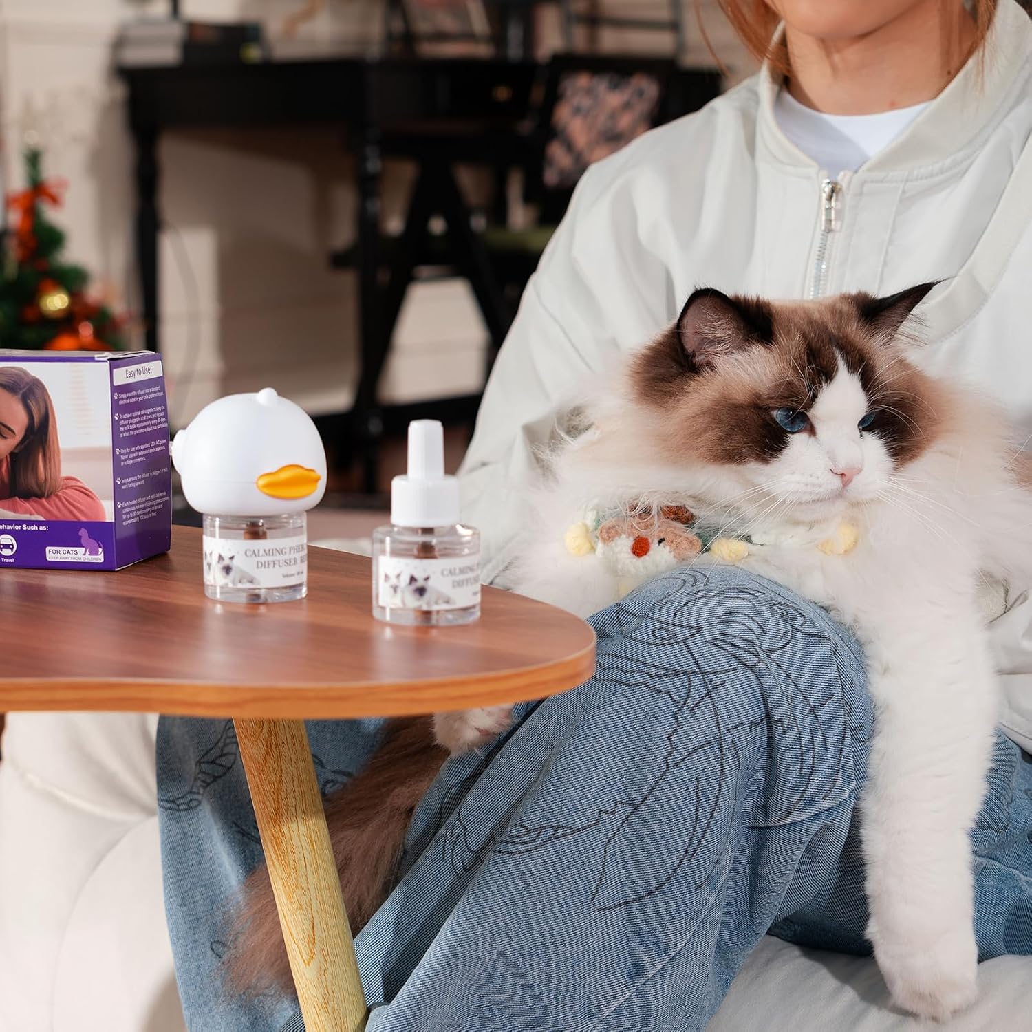 Cat Calming Pheromone Diffuser Kit, 48ml x 2 and1 Plug-in Diffuser | For Cat / Kitten Anxiety Relief And Stress Reduction, Reduces Common Signs of Stress And Fear