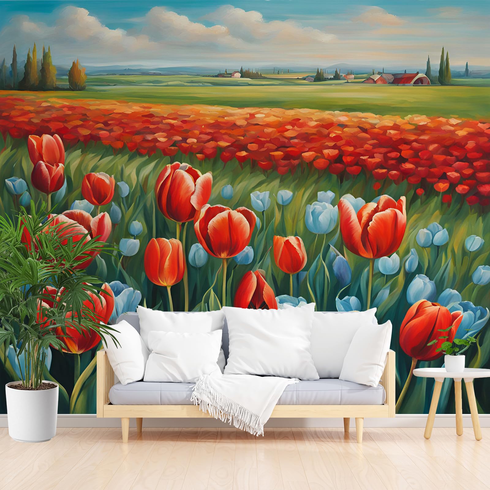 Papier Peint Panoramique 3D Grand Format Floral pour Agrandir une Petite Pièce