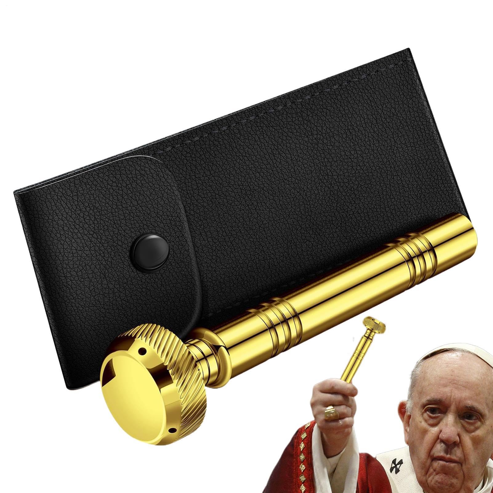 Genérico Contenedor De, Aspersor Religioso Portátil, Herramienta Compacta De Aspergillum | Frasco Dispensador De De Cobre Con De Cuero De PU, Frasco Pequeño Para Uso Religioso D