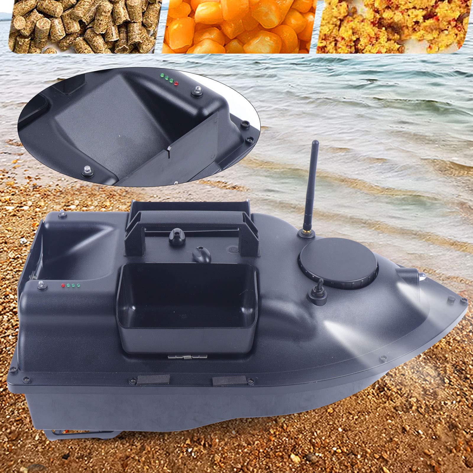 Bezprzewodowa łódź przynęta, łódź karmowa, wędkarstwo, zasięg 500 m, światło noktowizyjne, bateria 5200 mAh