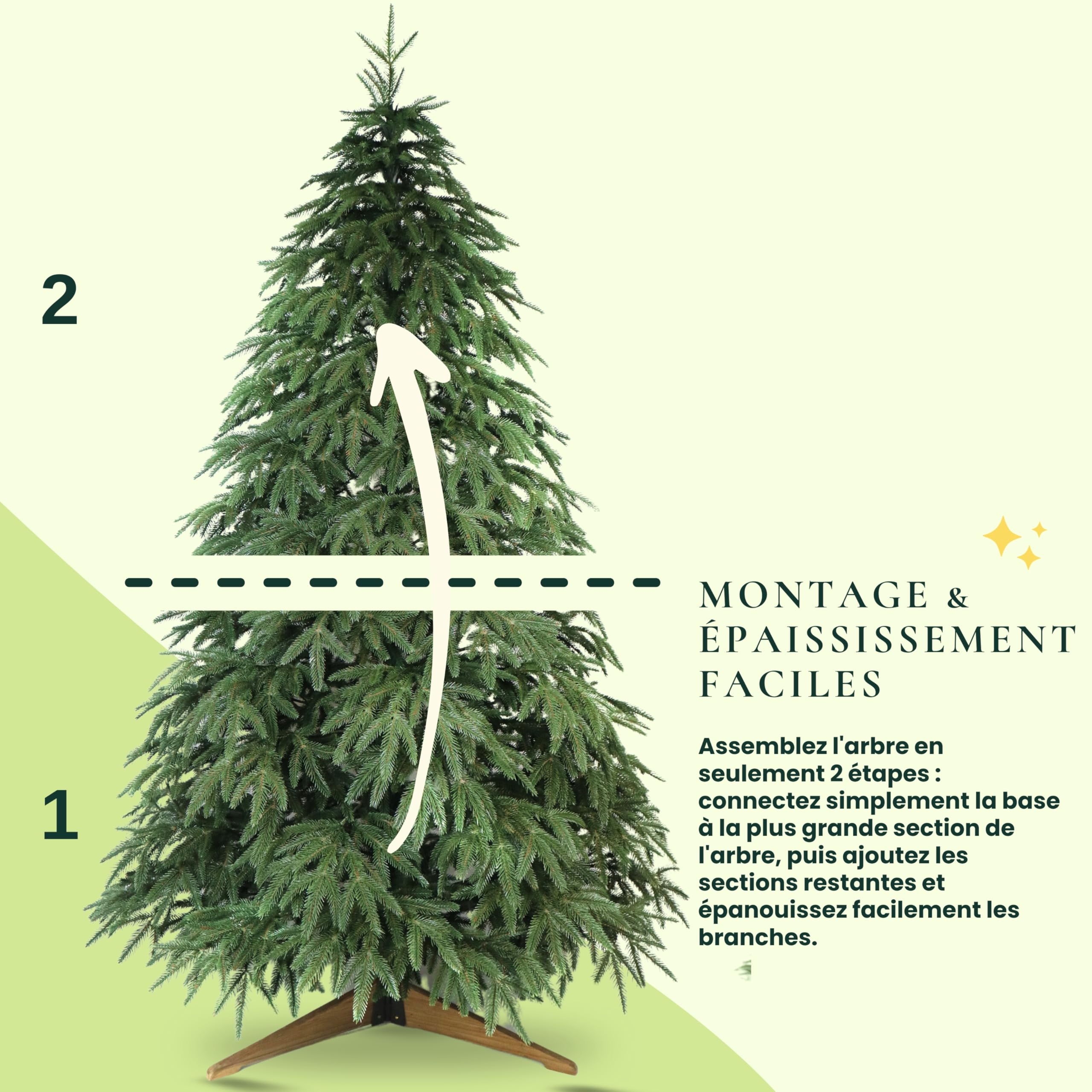 Sapin de Noël artificiel mince avec support 150 cm PE-S22150