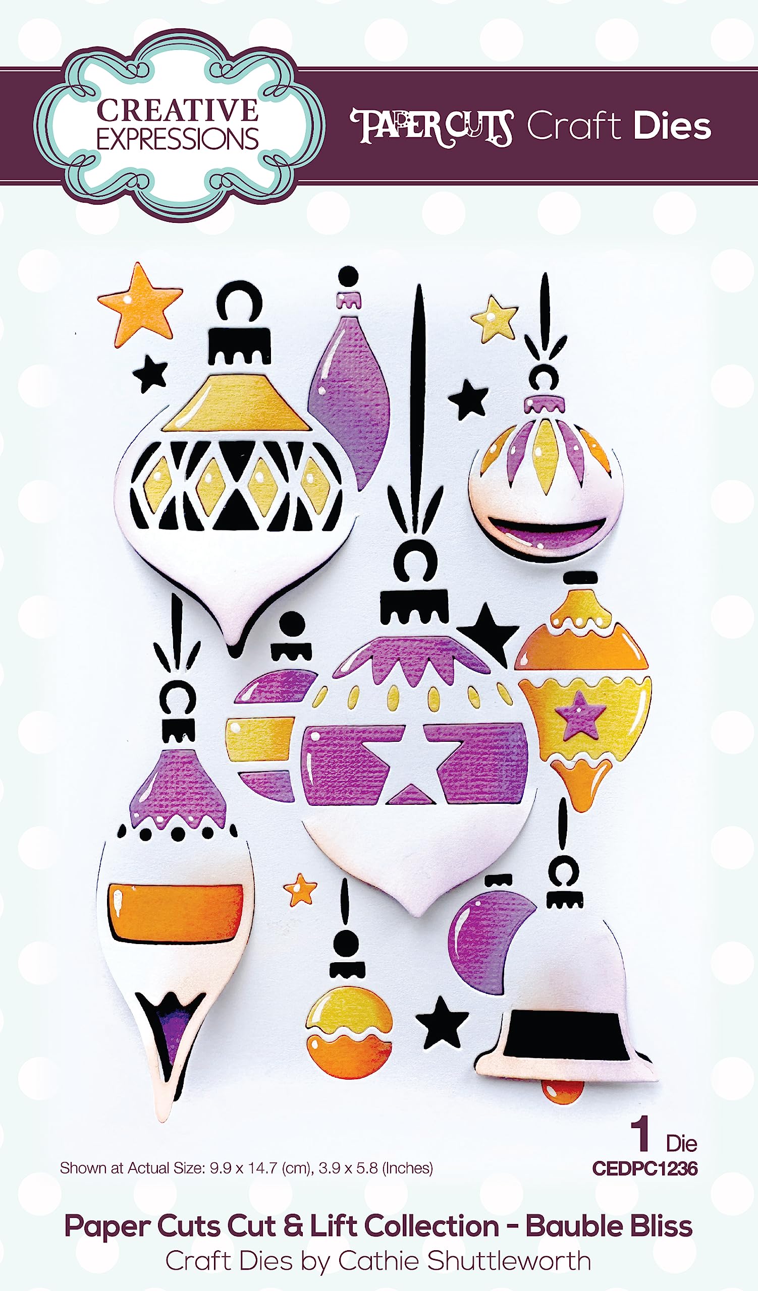Creative Expressions CHRISTMAS BAUBLES Festive Paper Cuts Die & Stencil Set