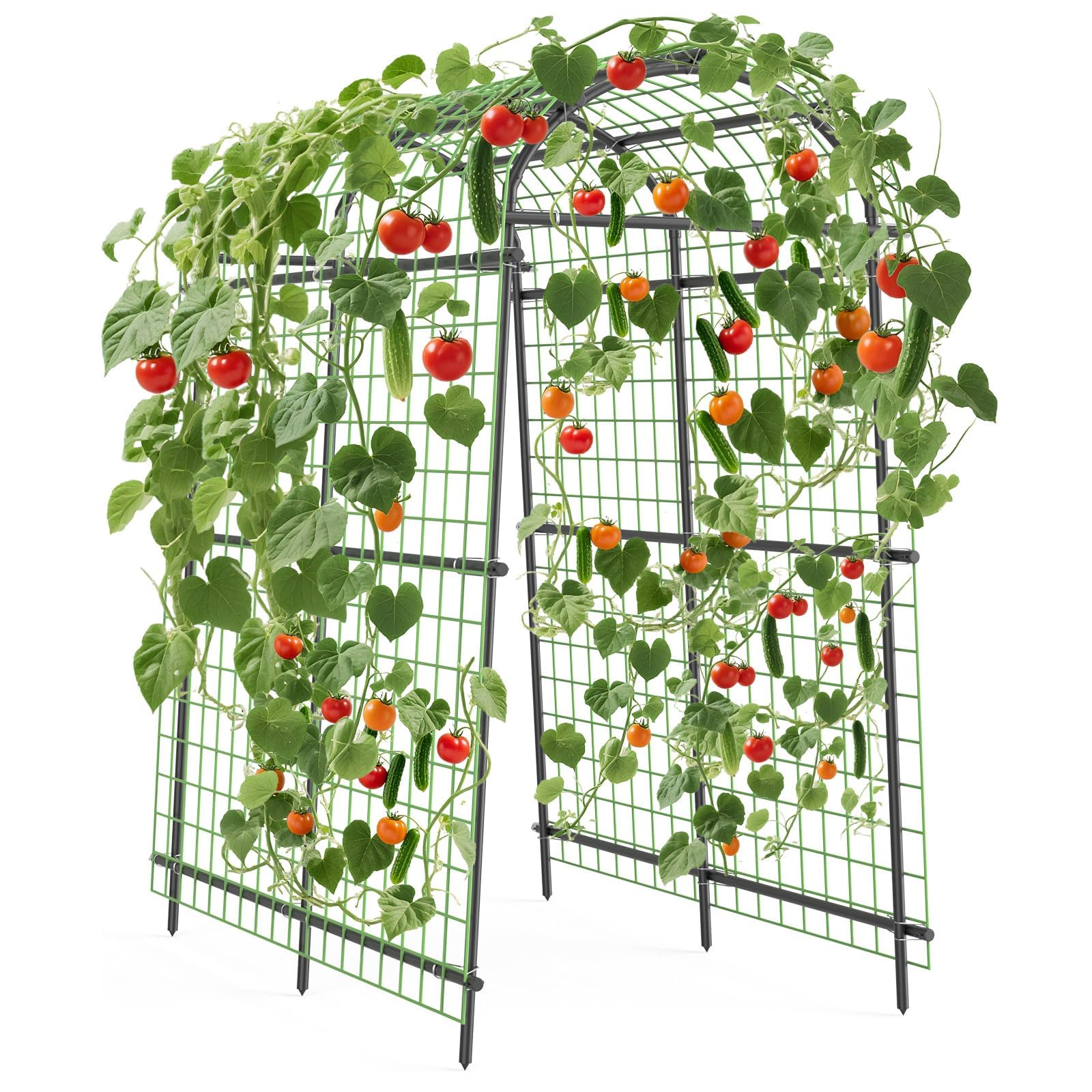 Arco Da Giardino Per Piante Rampicanti, in Metallo, 115 x 183 x 230 cm, Larghezza Regolabile 90-115 cm, Resistente Alle Intemperie, Per Verdura, Frutta, Fiori