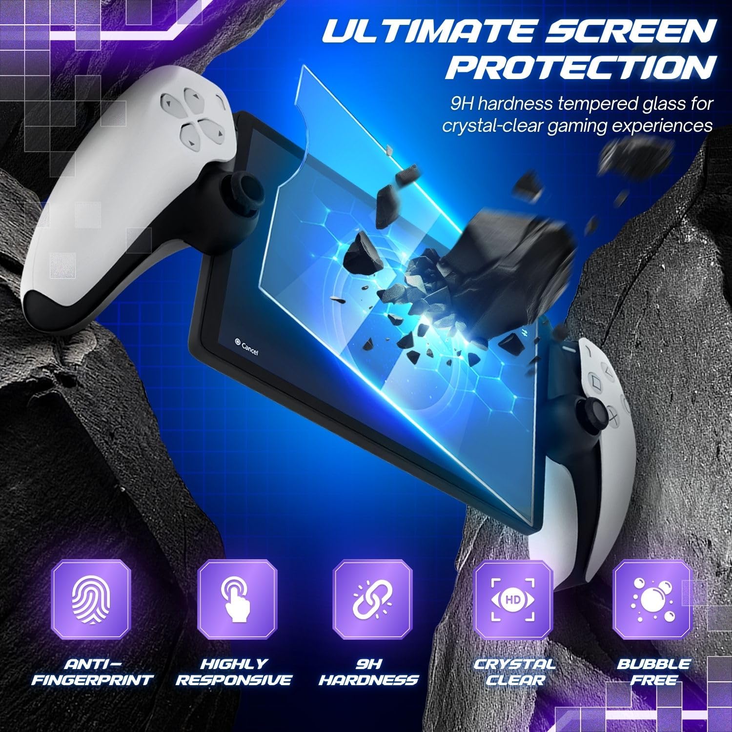 TNP Custodia da trasporto per PlayStation Portal, borsa da viaggio portatile per PS5 con custodia protettiva in silicone e 2 pellicole protettive per lo schermo, antiurto e anti-collisione