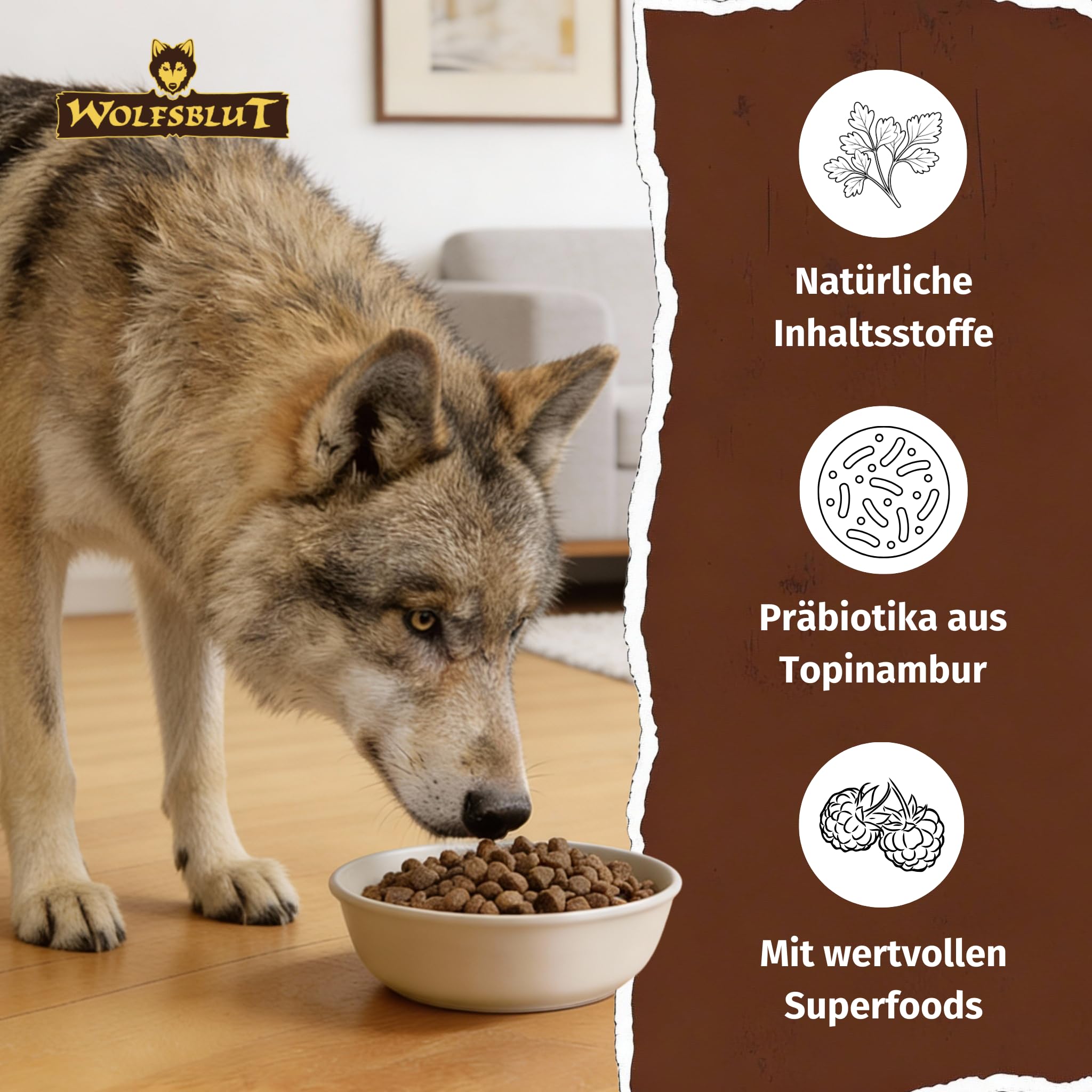 WOLFSBLUT – Wide Plain Adult Light | Fettreduziertes Trockenfutter mit wertvollen Superfoods für ausgewachsene Hunde. Getreidefreies Alleinfutter ohne Zusatzstoffe im Beutel | 12,5kg Pferd