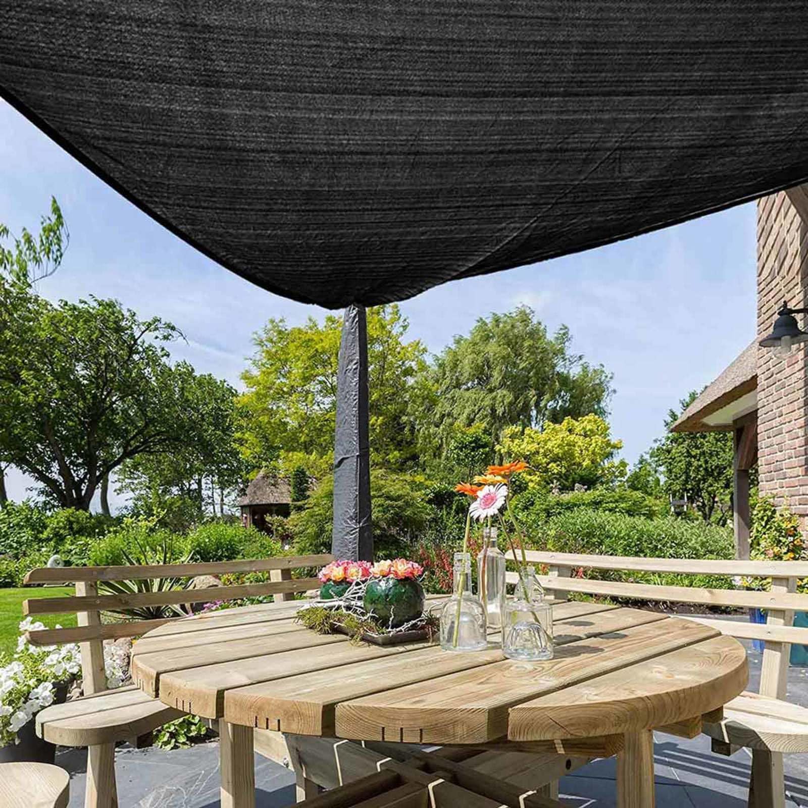 Voile d'ombrage protection UV et toile imperméable noire 3 x 3 m