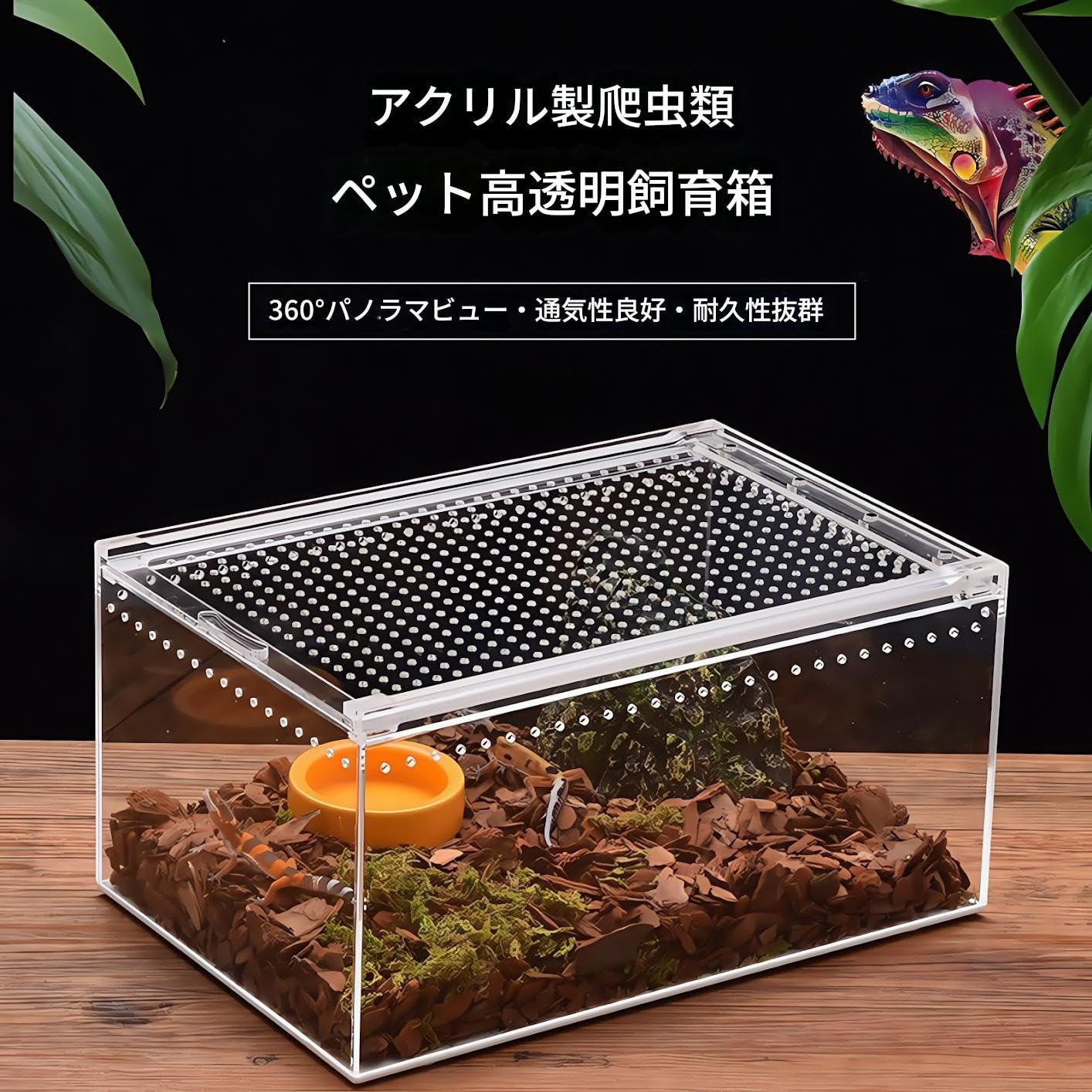 Amazon | Zifizo レプタイルボックス 爬虫類 飼育ケース 虫かご 大