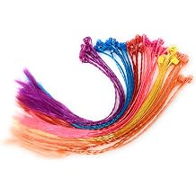Bulk 100 Pack Clip-In Neon Hair Braids - 6 Exciting Colors in Each Assortment