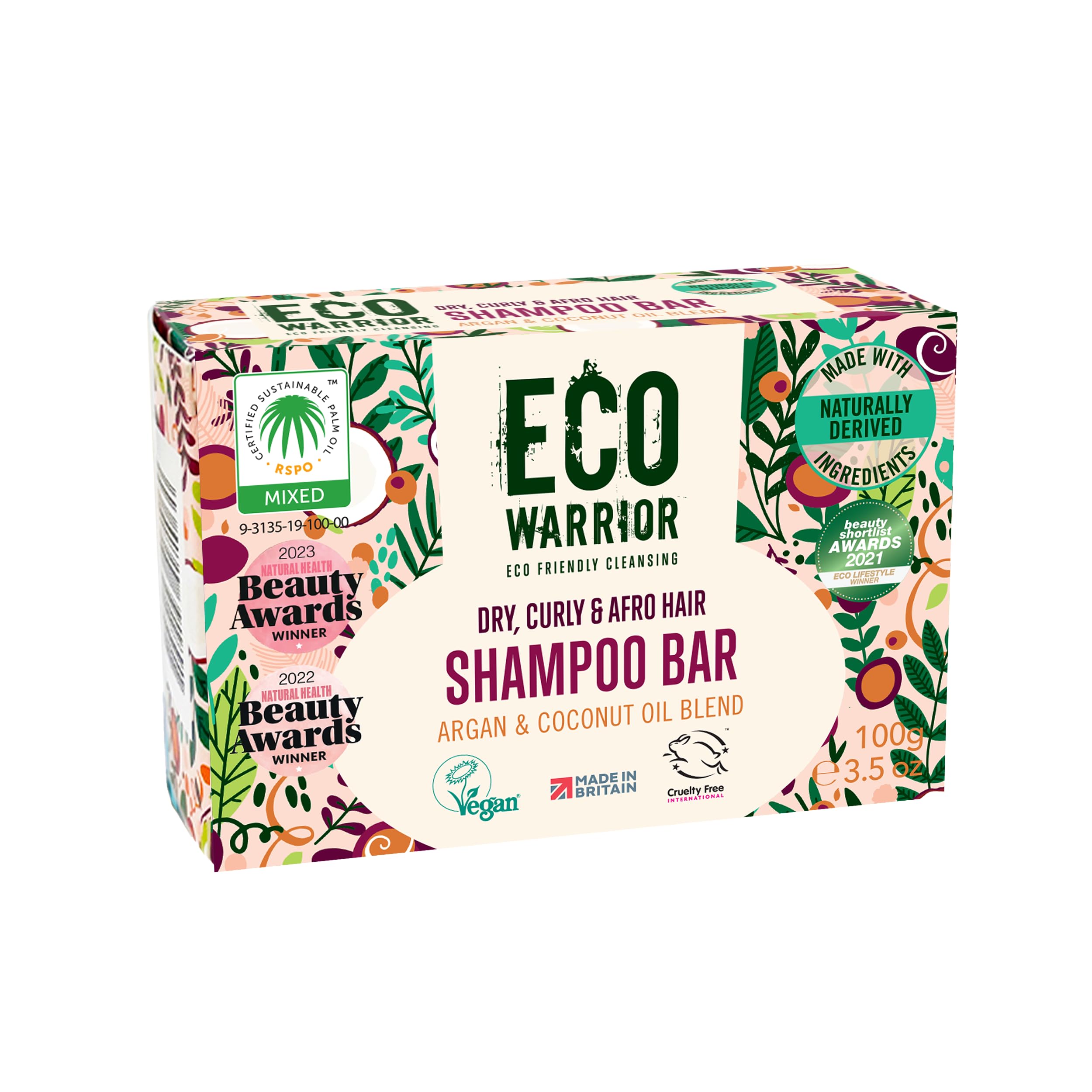 Eco Warrior Dry Hair Shampoo Bar, 100g | Vegan, 100 g (Pack of 1)