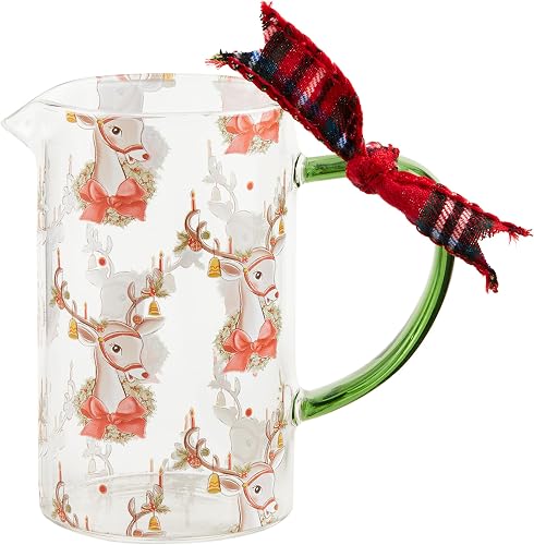 Mud Pie Classic Glass Bud Vase, Deer, 6" x 4 3/4"