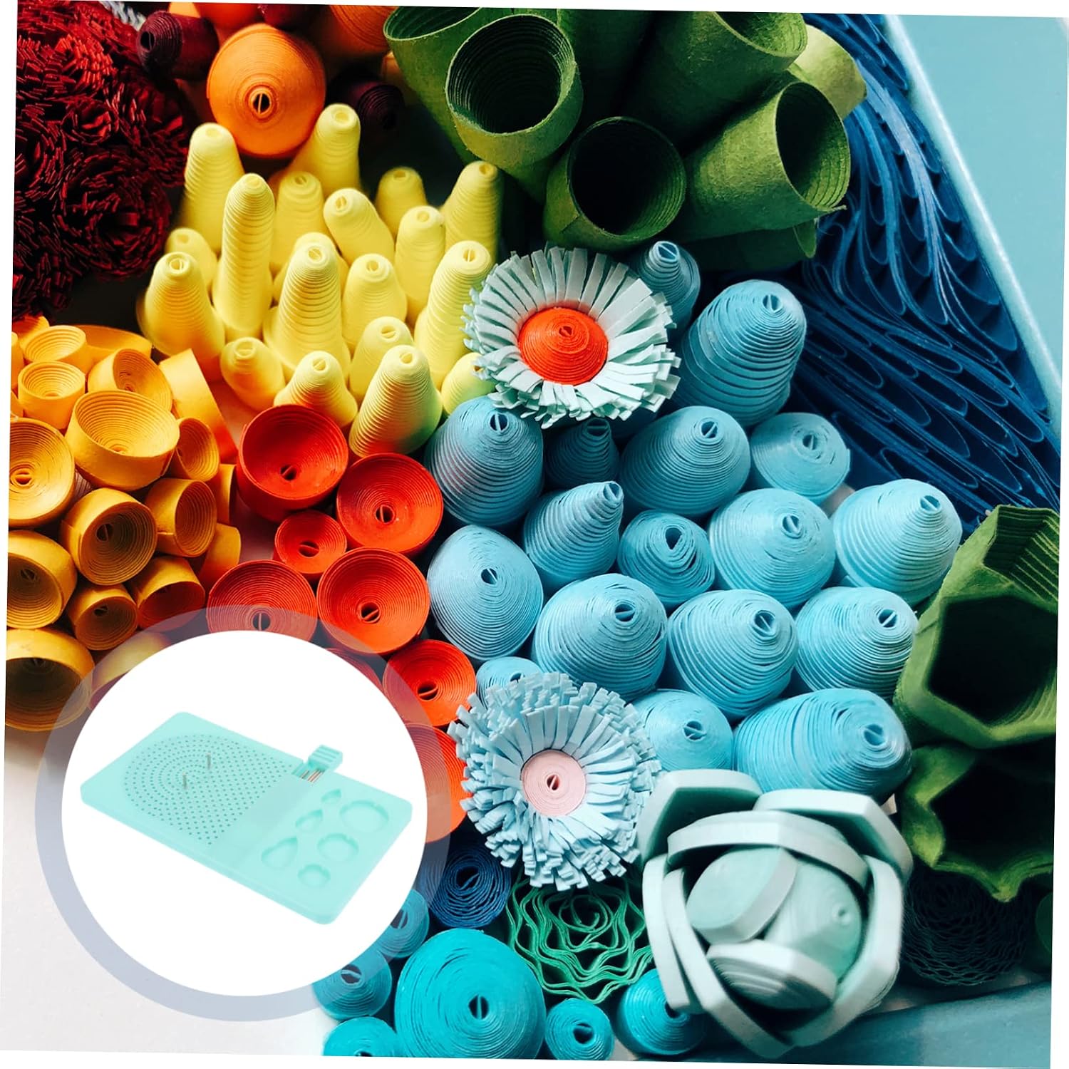 Gogogmee Quilling Board Tool Set with 20 Pins for DIY Paper Craft Projects Practical Paper Rolling Template for Quilling Enthusiasts