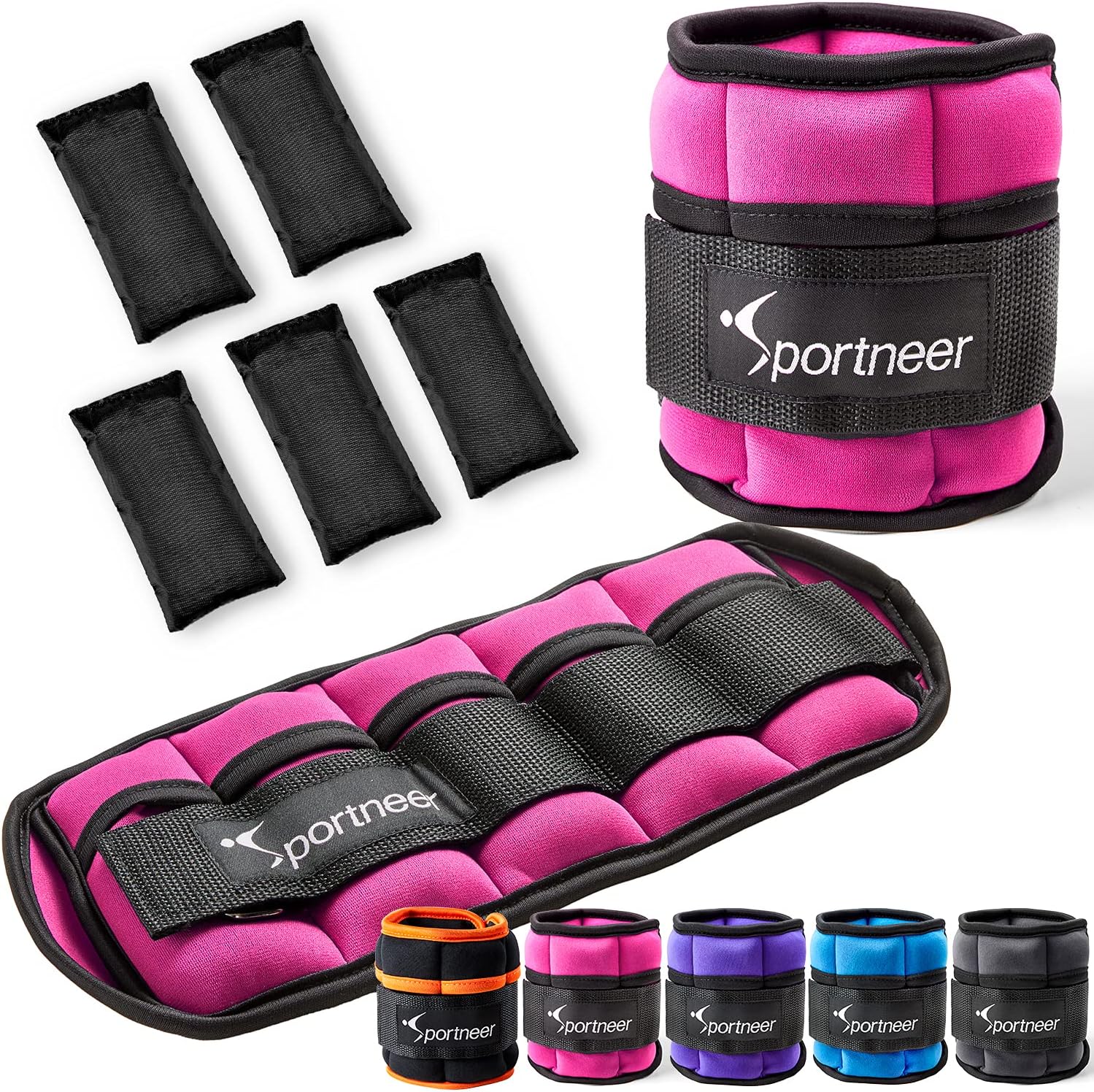 Sportneer Adjustable Ankle Weights 1 Pair 2 4 6 8 10 Lbs Leg Weight