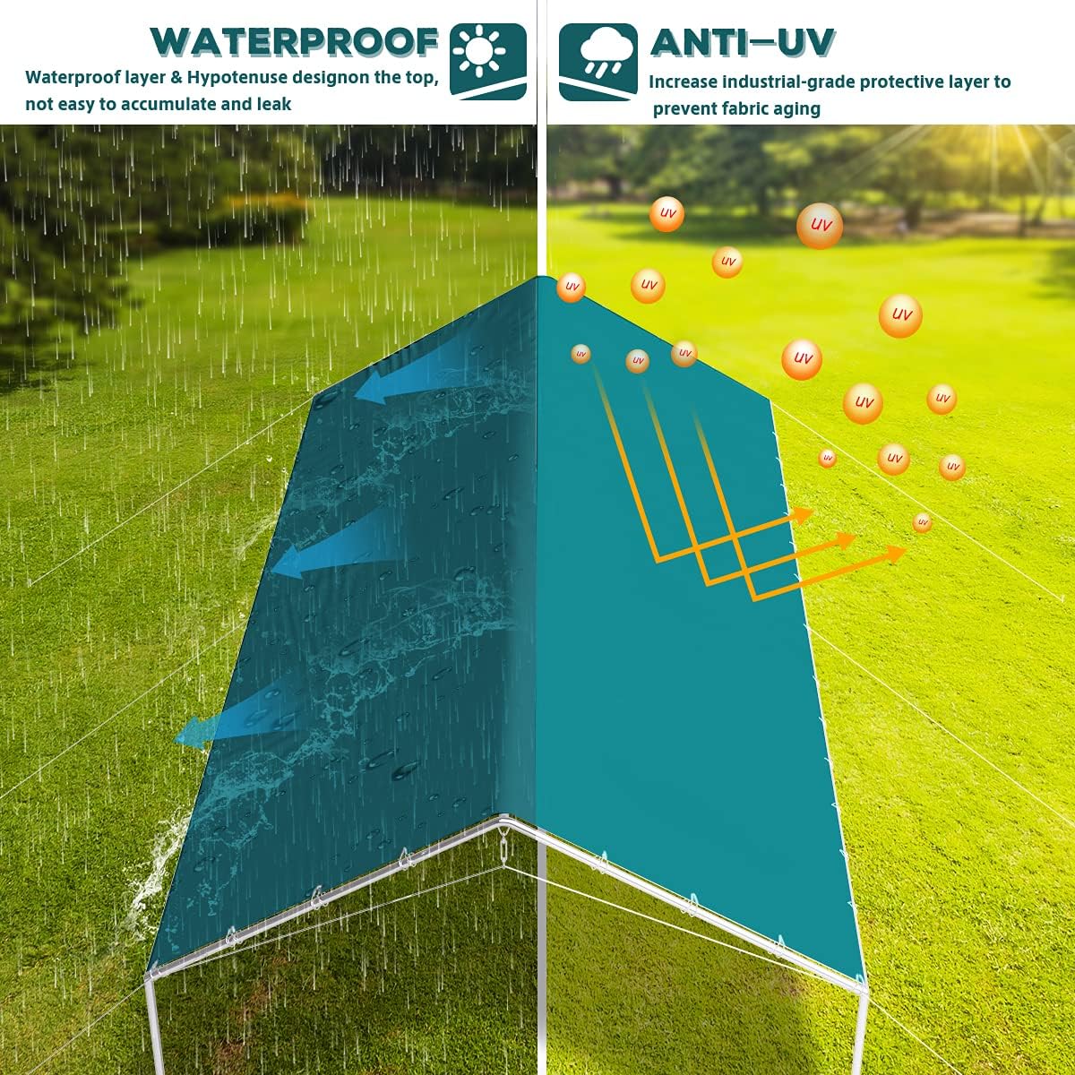 Uр Tо 40% оƒƒ Quictent 10X20ft Upgraded Heavy Duty Carport Car Canopy Party Tent with 3 Reinforced Steel Cables-Green