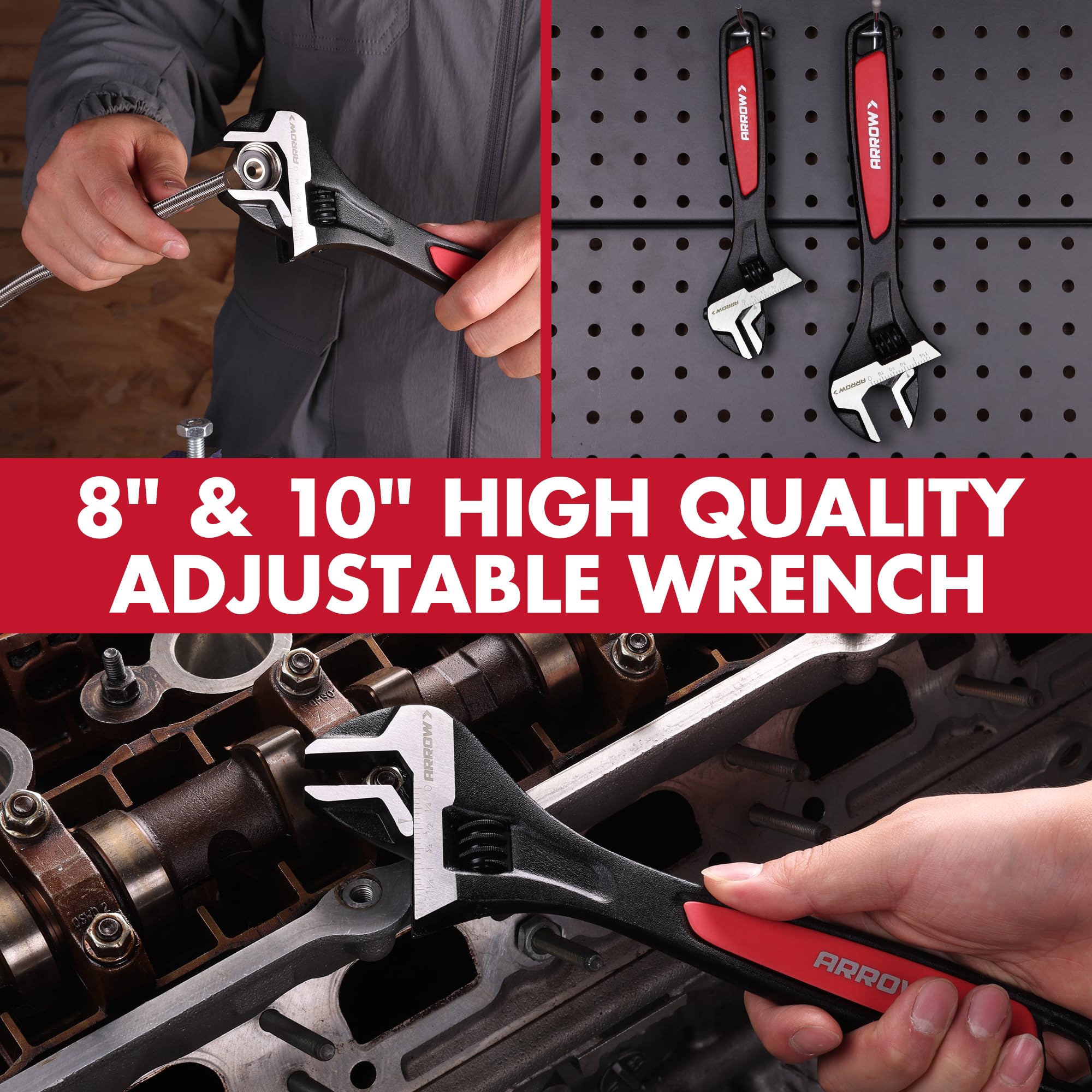 Arrow Adjustable Wrenches - 2-Piece Set -8 Arrow Adjustable Wrenches - 2-Piece Set -8