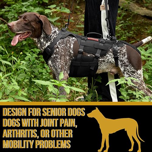 Miniatura 6 de OneTigris Arnés de elevación para perros grandes, arnés de perro para perros grandes, patas traseras, arnés de soporte para perro, chaleco de