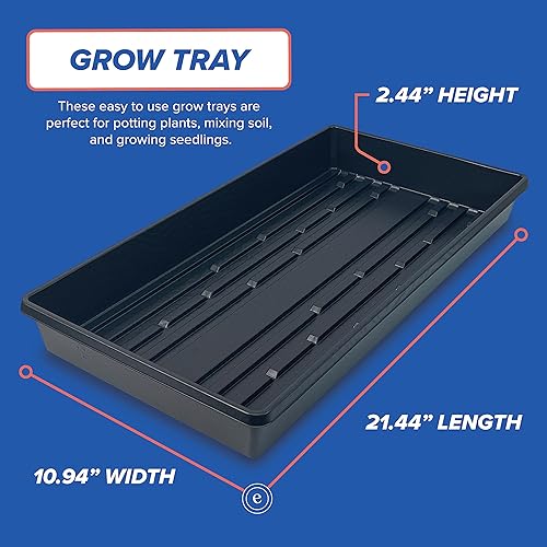 Miniatura 2 de ePackageSupply Bandejas de cultivo sin agujeros de drenaje, color negro, tamaño 20 x 10 pulgadas, grandes bandejas de cultivo de semillas de