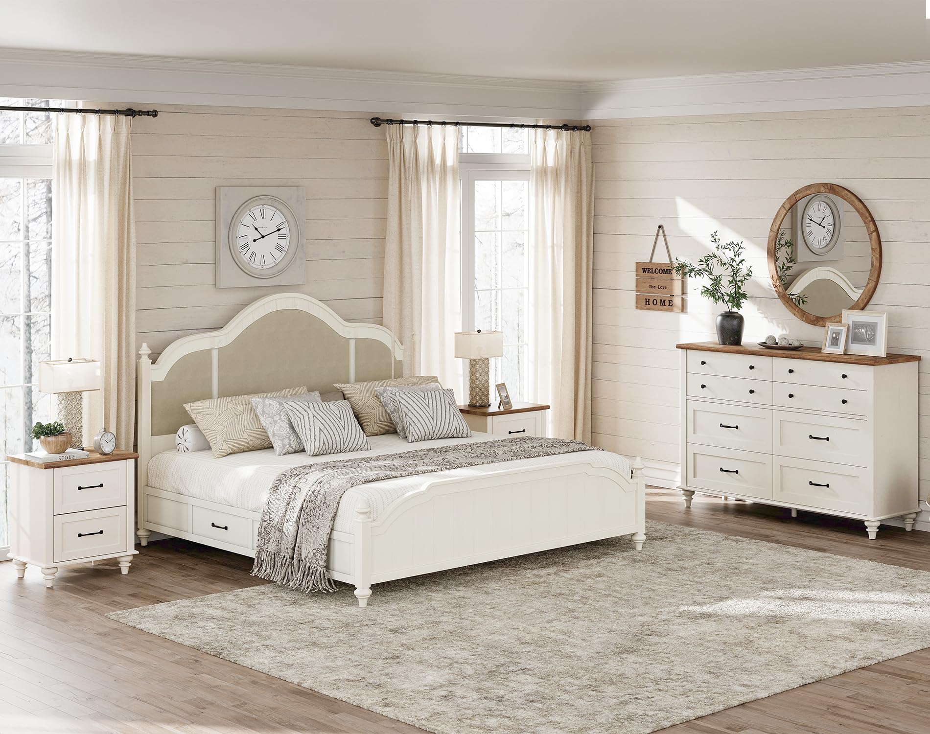 Amazon.com: WAMPAT 3 Piece Bedroom Set - Includes 8 Drawer Dresser for  Bedroom, Set of 2 Nightstands with Charging Station & Drawers, 3 Piece  Dresser and Nightstand Sets, Off White : Home & Kitchen