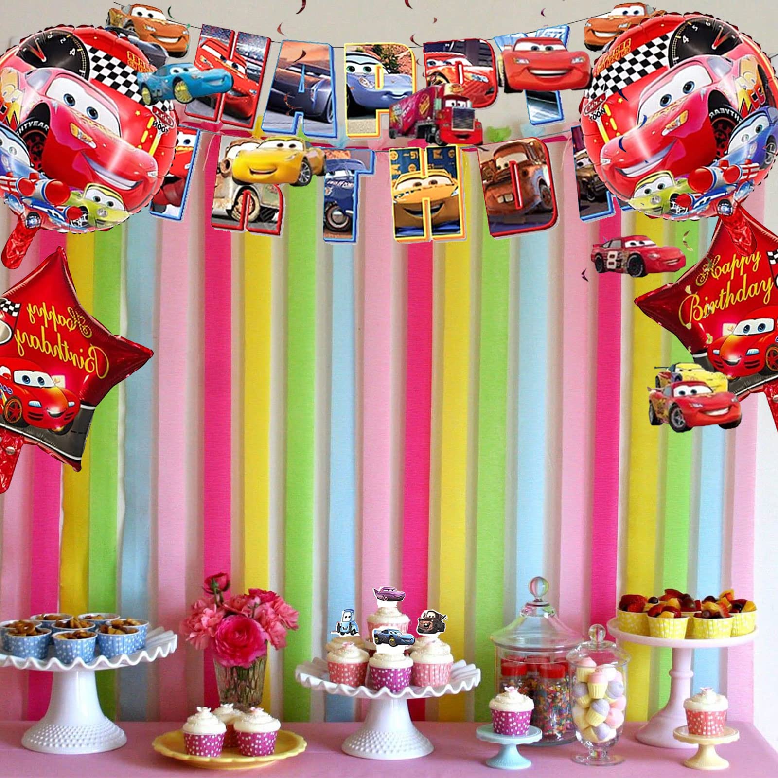 Auto-Geburtstagsparty Deko Set – Ballonstrauß Mit Folienballons In Auto-Motiven