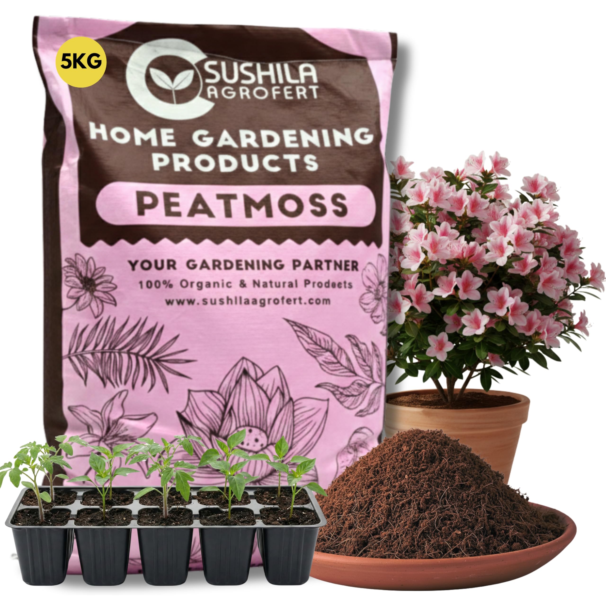 SUSHILA AGROFERT Peat Moss for Gardening 5Kg Powder Sphagnum Moss Best Plant Growth Media Potting Mixture Seed Germination Or Seed Starting Or Seedling Mix-image-15