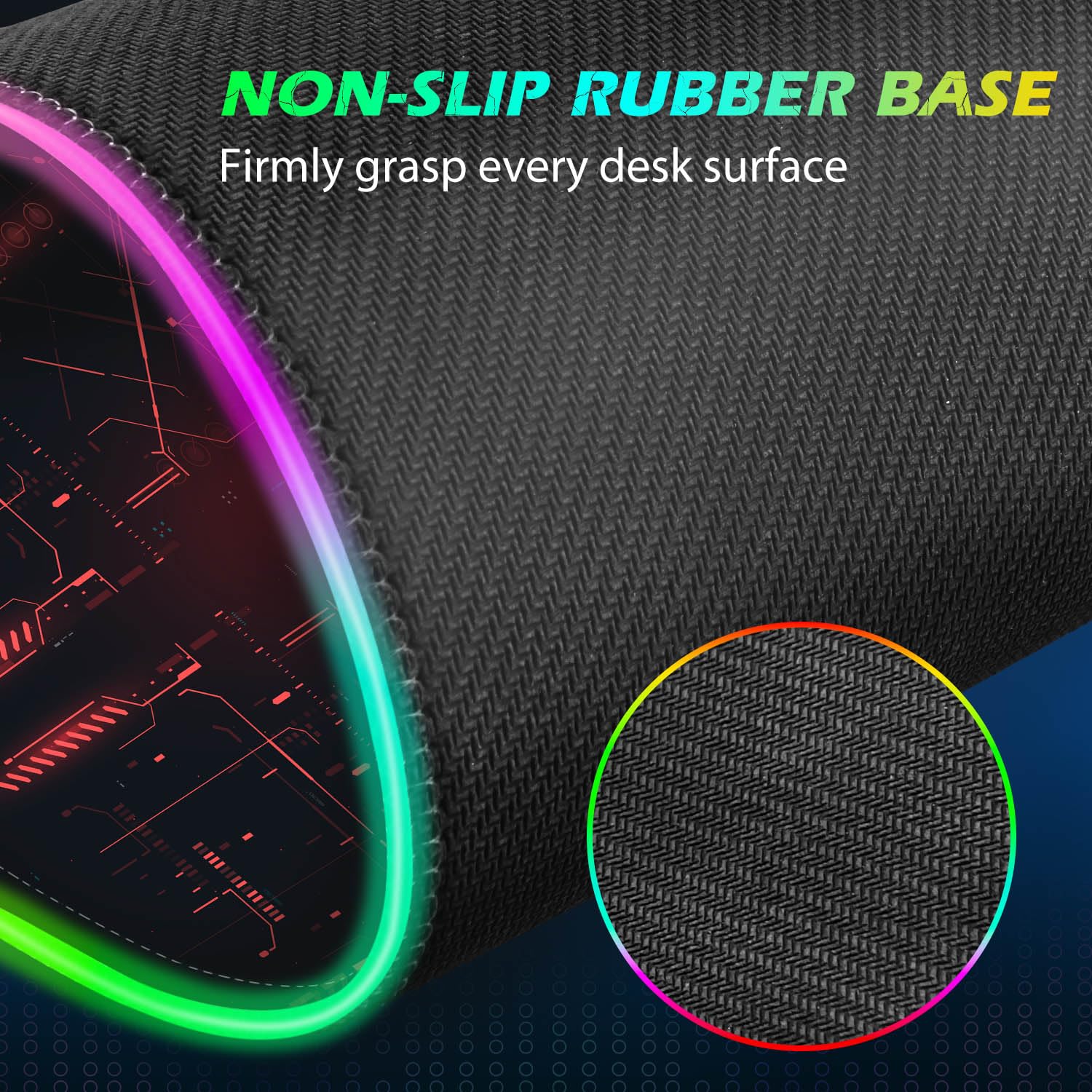 ToLuLu Tapis de souris de jeu RVB sans fil, 5/7,5/10/15 W, 10 modes d'éclairage LED, tapis de souris pour clavier d'ordinateur, 800 x 300 x 4 mm, grand tapis de bureau étendu pour jeux, MacBook,