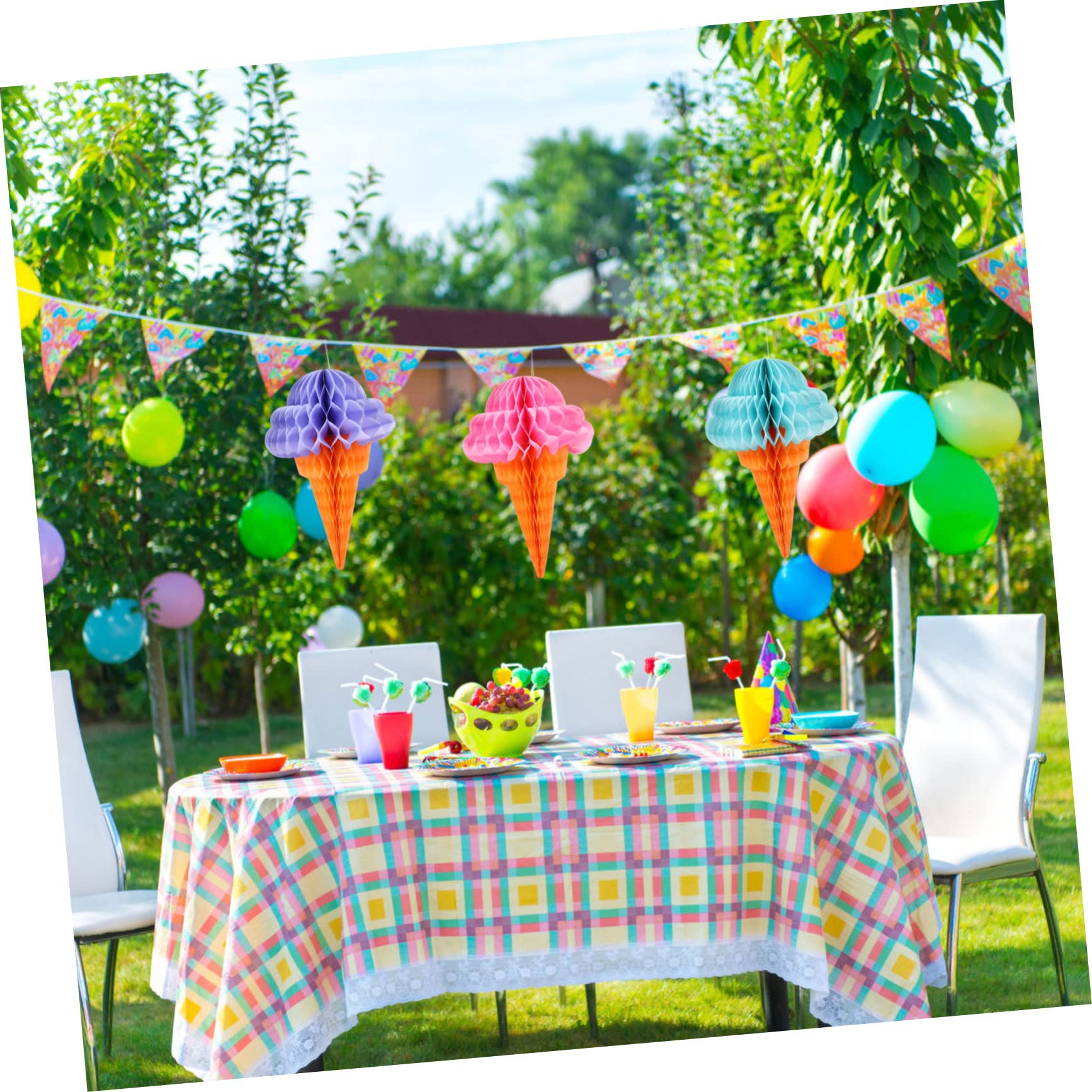 KOMBIUDA 15stücke Hawaii Party Dekoration Hängende Eiscreme Pendants Für Feste Honeycomb Adorn Für Lebendige Sommer-Events Zufällige Farben