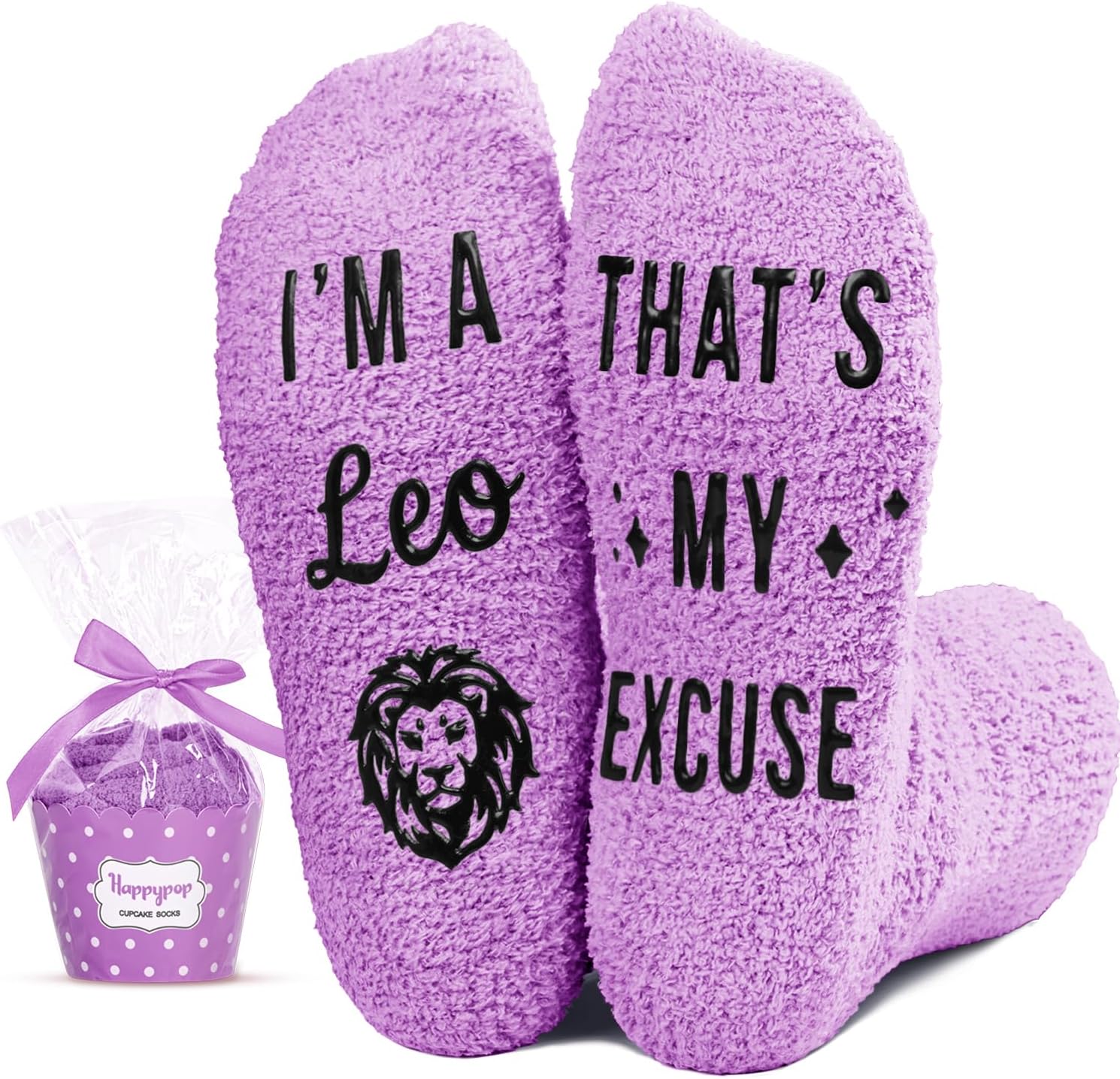 HAPPYPOPZodiac Gifts for Women - Astrology Constellation Horoscope Gifts, Fuzzy Space Galaxy Socks