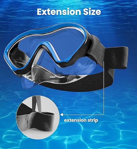 Miniatura 6 de Aegend Gafas de natación para niños con cubierta para la nariz, máscara de buceo de esnórquel para 3-12 años