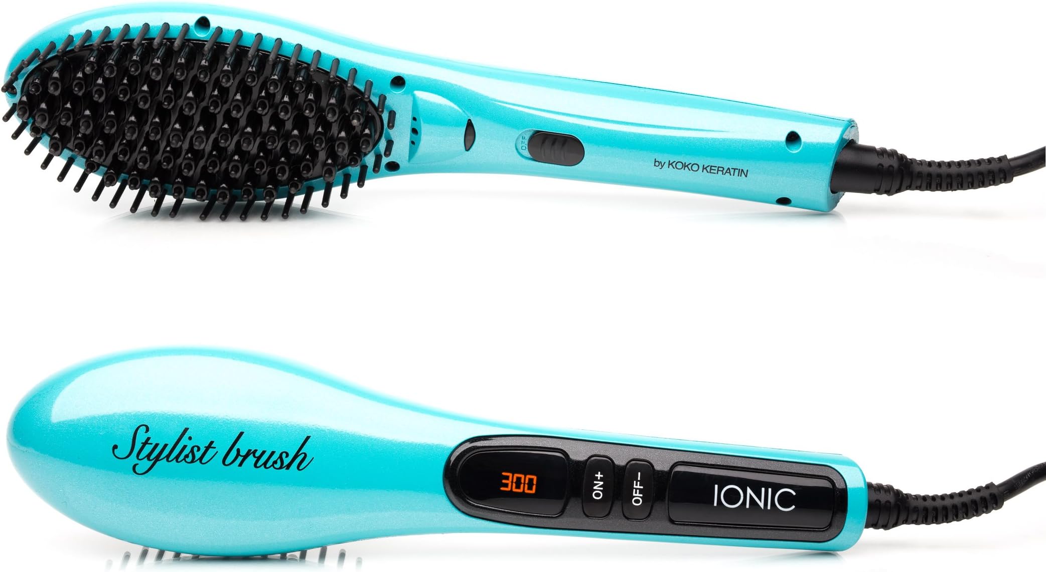 Straightening Brush Fast Natural Straight Hair Styling professional Ionic Anti Scald straightener Massage Straightening Irons, Detangling Hair Brush SAFE AND EASY(BLUE)
