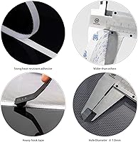 Vista 3 de Cortina de malla autoadhesiva de bricolaje para ventanas de Flyzzz, de 39.37 x 59.05 pulgadas, con gancho y cinta adhesiva, apta para varias