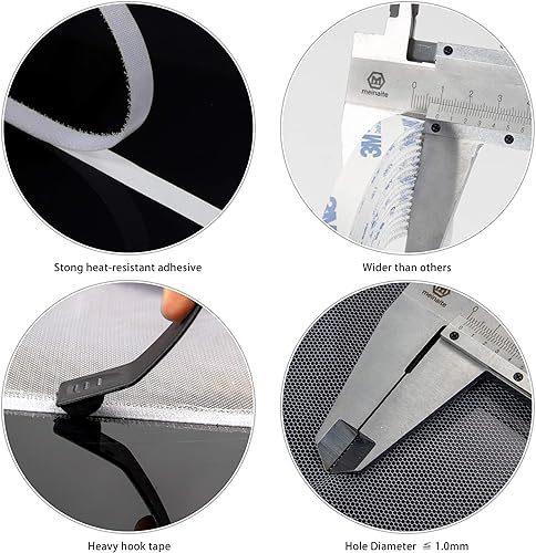 Miniatura 3 de Cortina de malla autoadhesiva de bricolaje para ventanas de Flyzzz, de 39.37 x 59.05 pulgadas, con gancho y cinta adhesiva, apta para varias