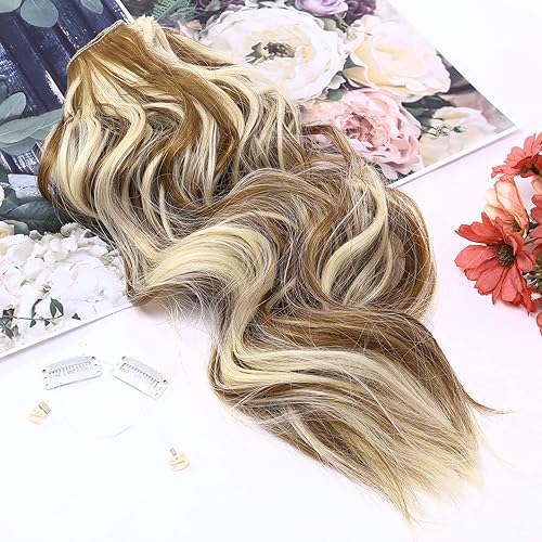 Miniatura 2 de ELIO Extensiones de cabello tipo aureola, gruesas, invisibles, con diadema transparente, 5 tipos de ancho de cabeza ajustable, ondulado, largo, 20