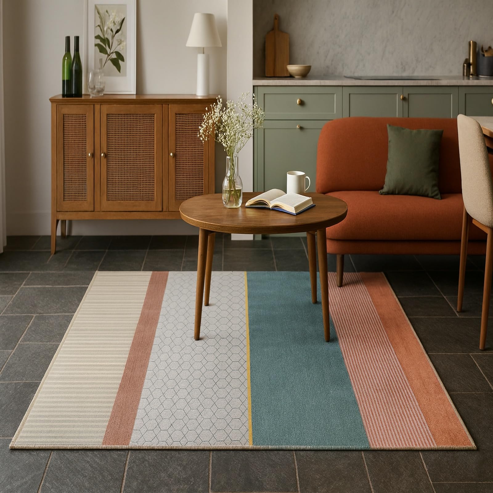 Tapis de salon géométrique moderne 130 x 200 cm idéal pour bureau et salle
